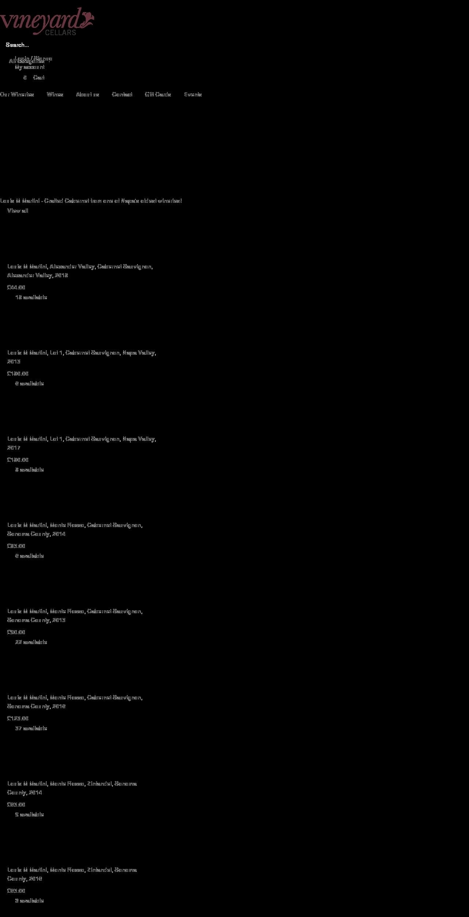 vineyardcellars.com shopify website screenshot