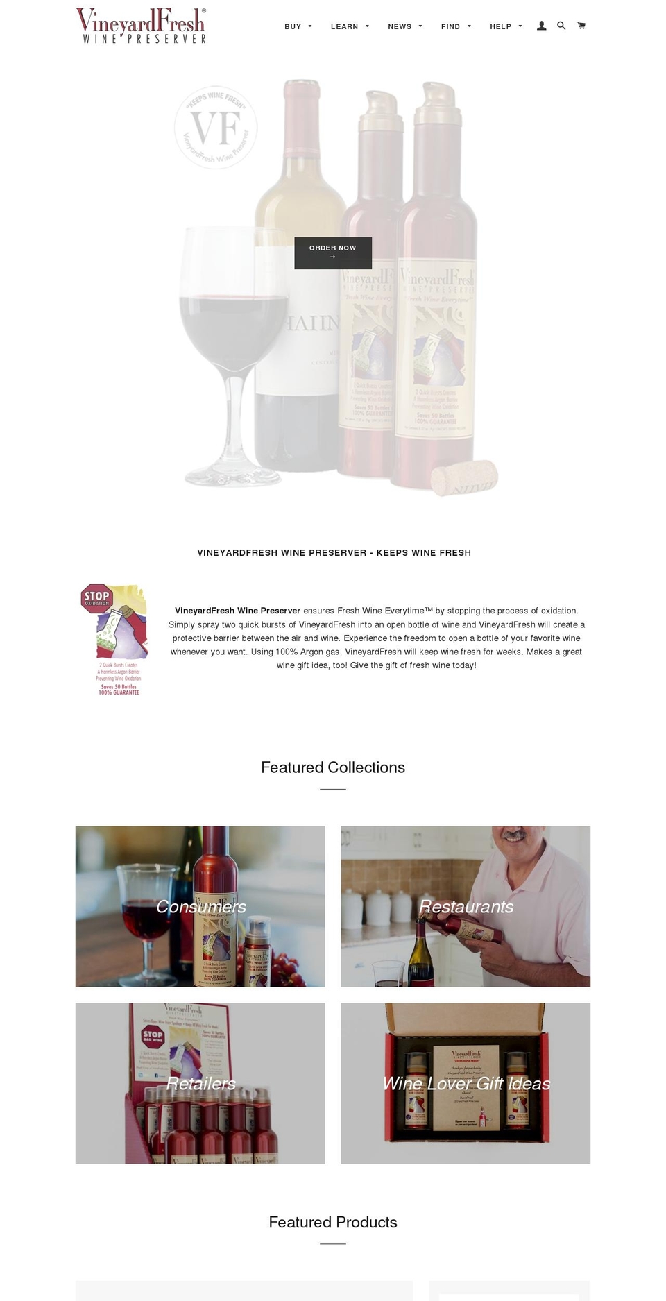 vineyardfresh.com shopify website screenshot