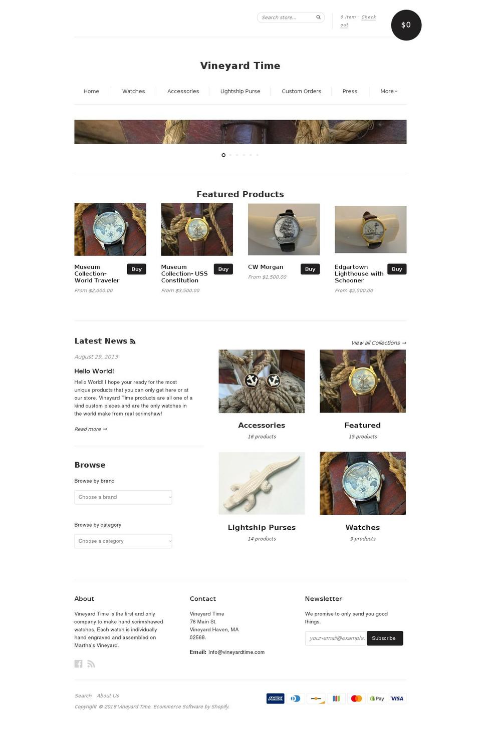vineyardtime.com — Shopify storefront screenshot