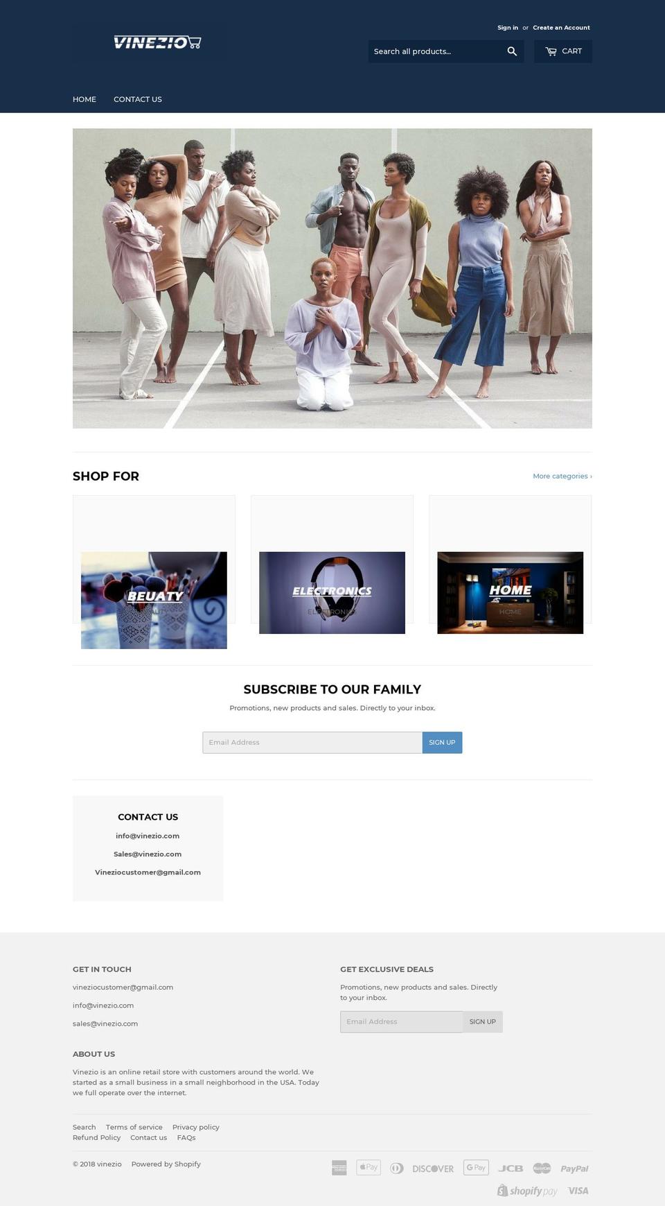 vinezio.com — Shopify storefront screenshot