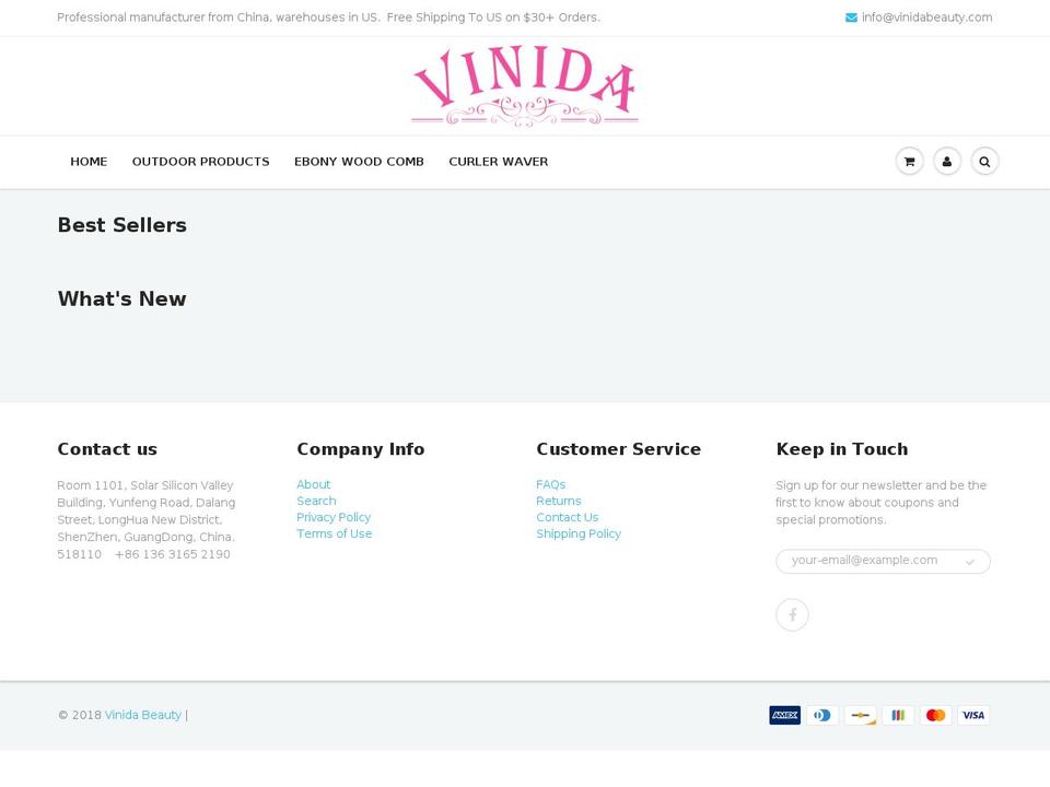 vinidabeauty.com — Shopify storefront screenshot