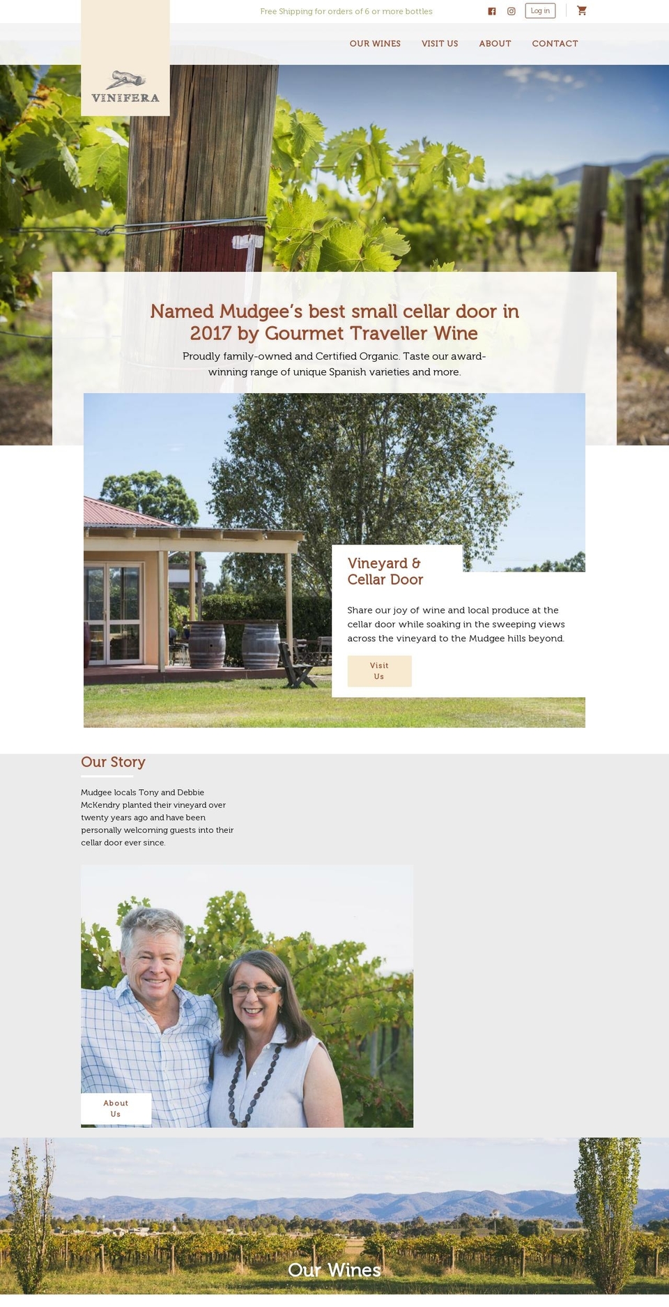 viniferawines.com.au shopify website screenshot