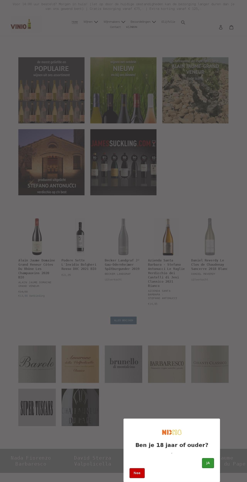 vinio.nl shopify website screenshot