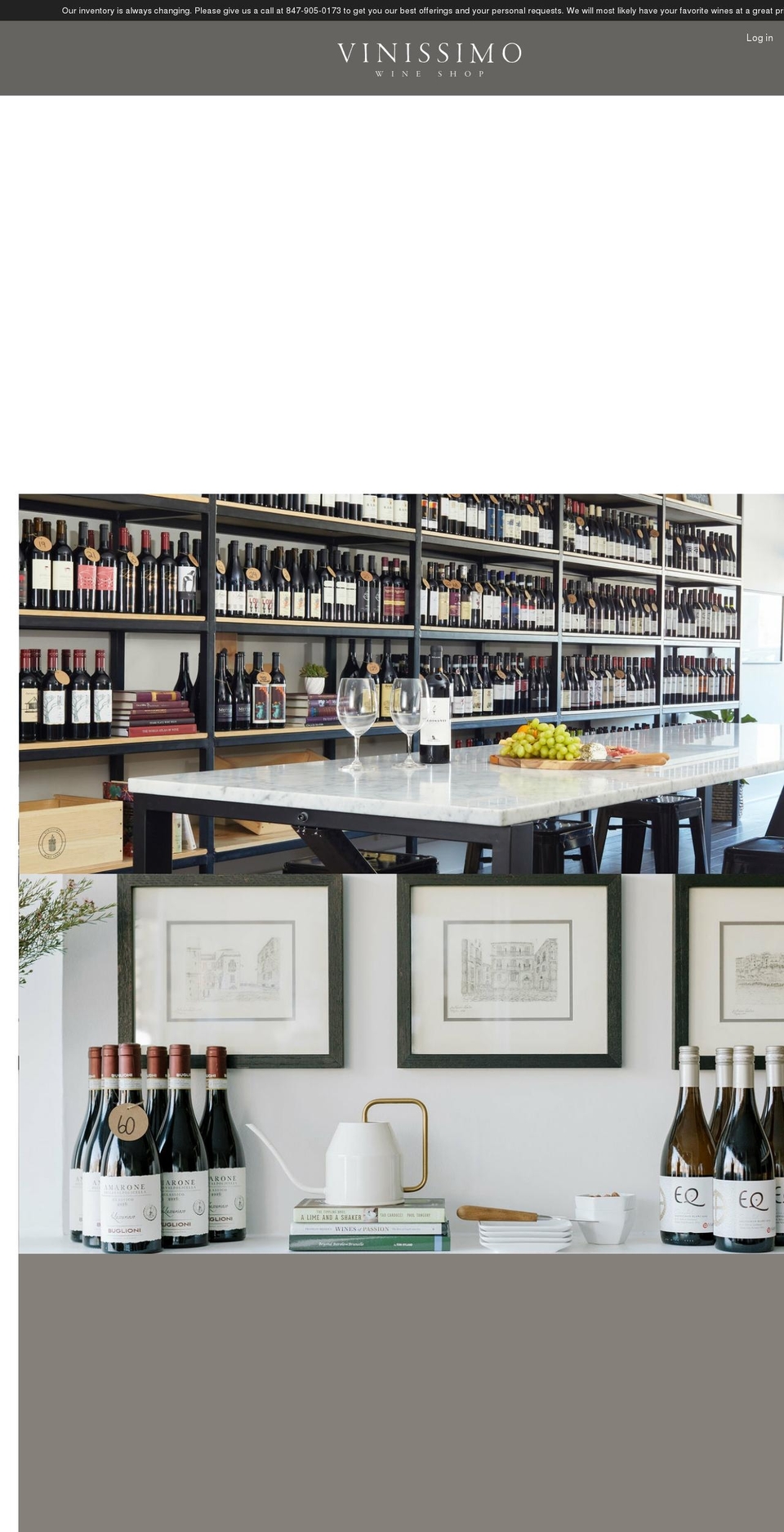 vinissimowine.com shopify website screenshot