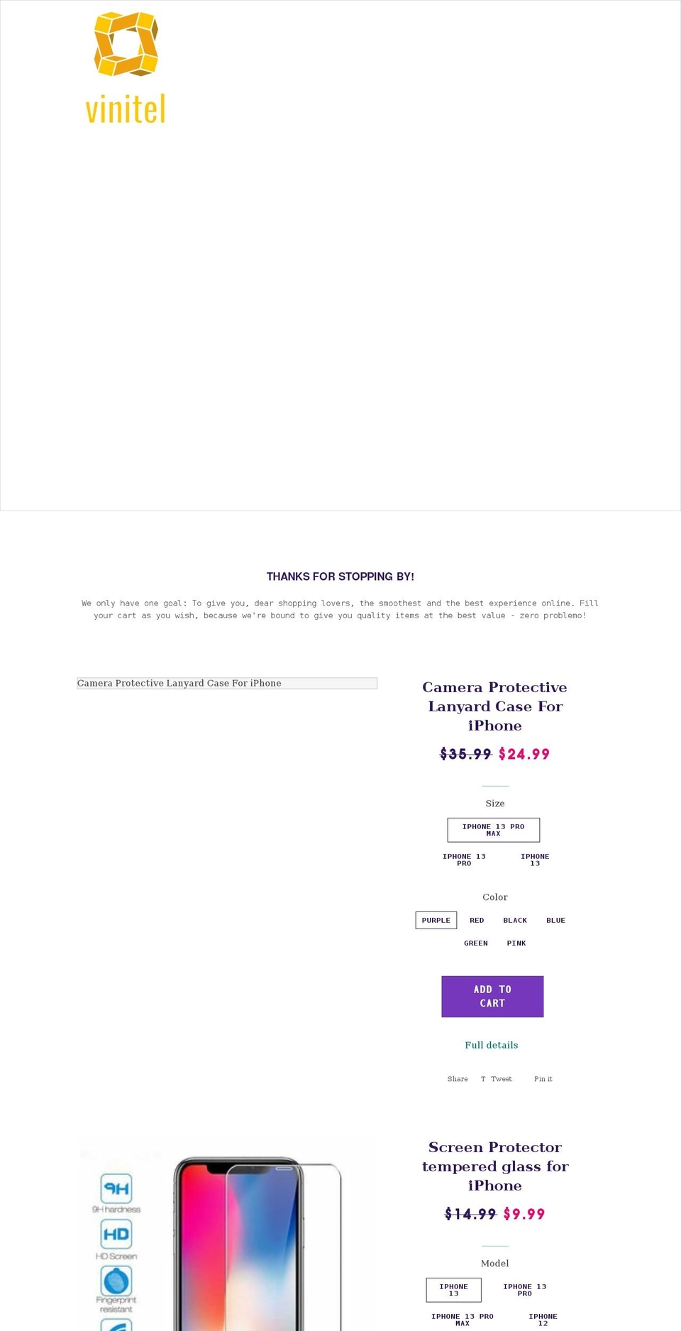 vinitel.com shopify website screenshot