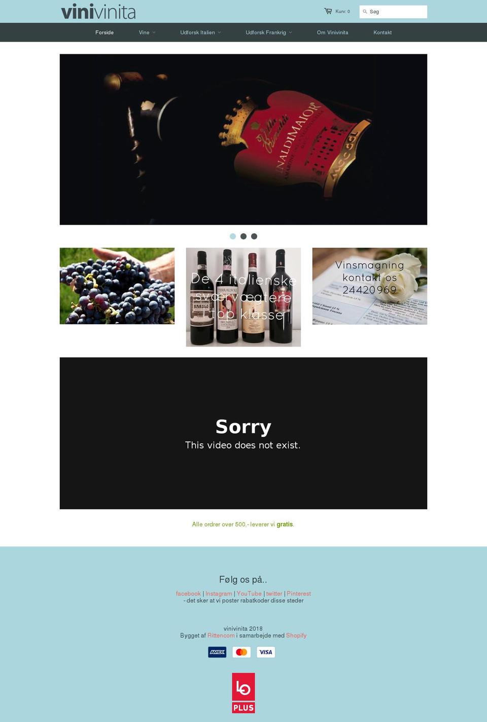 vinivinita.com shopify website screenshot