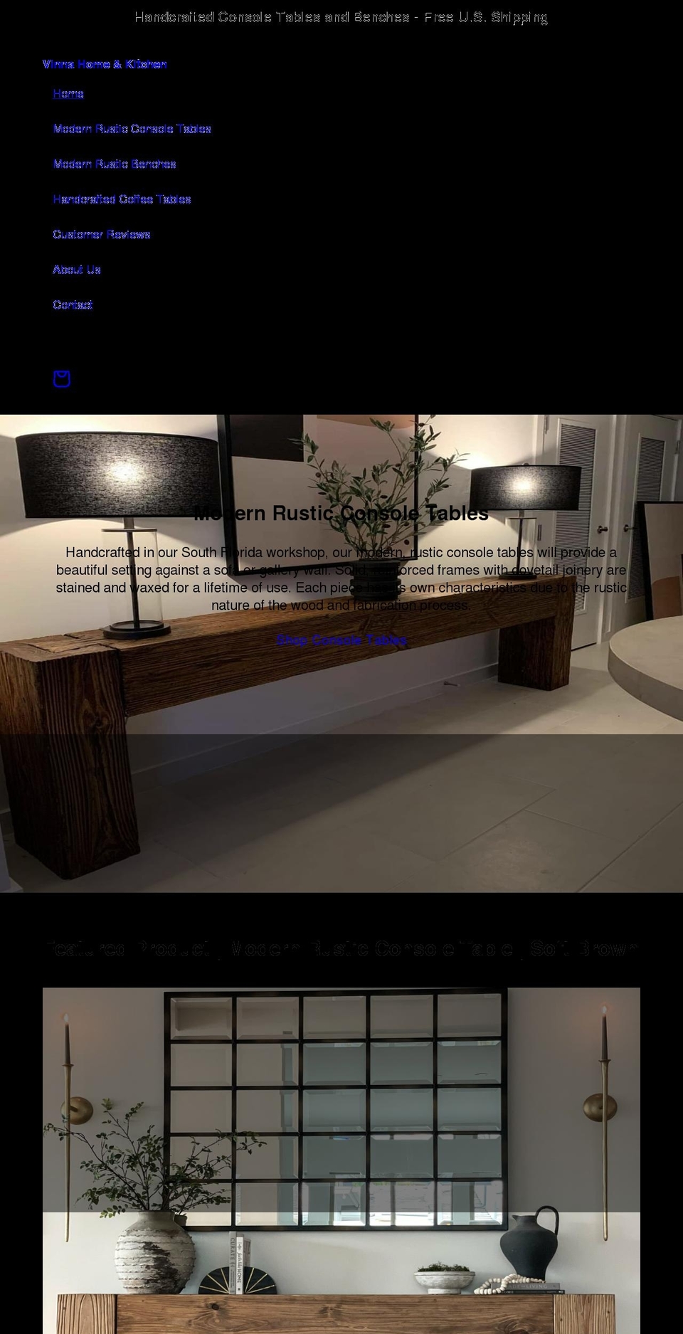 vinnahomeandkitchen.com shopify website screenshot