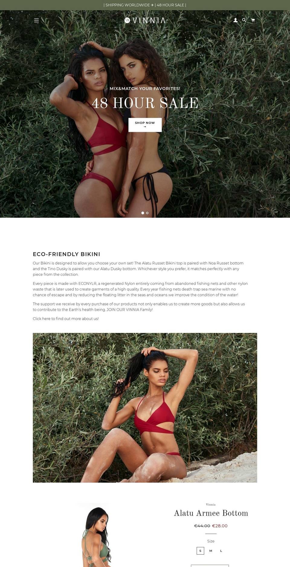 vinnia-eu.com — Shopify storefront screenshot