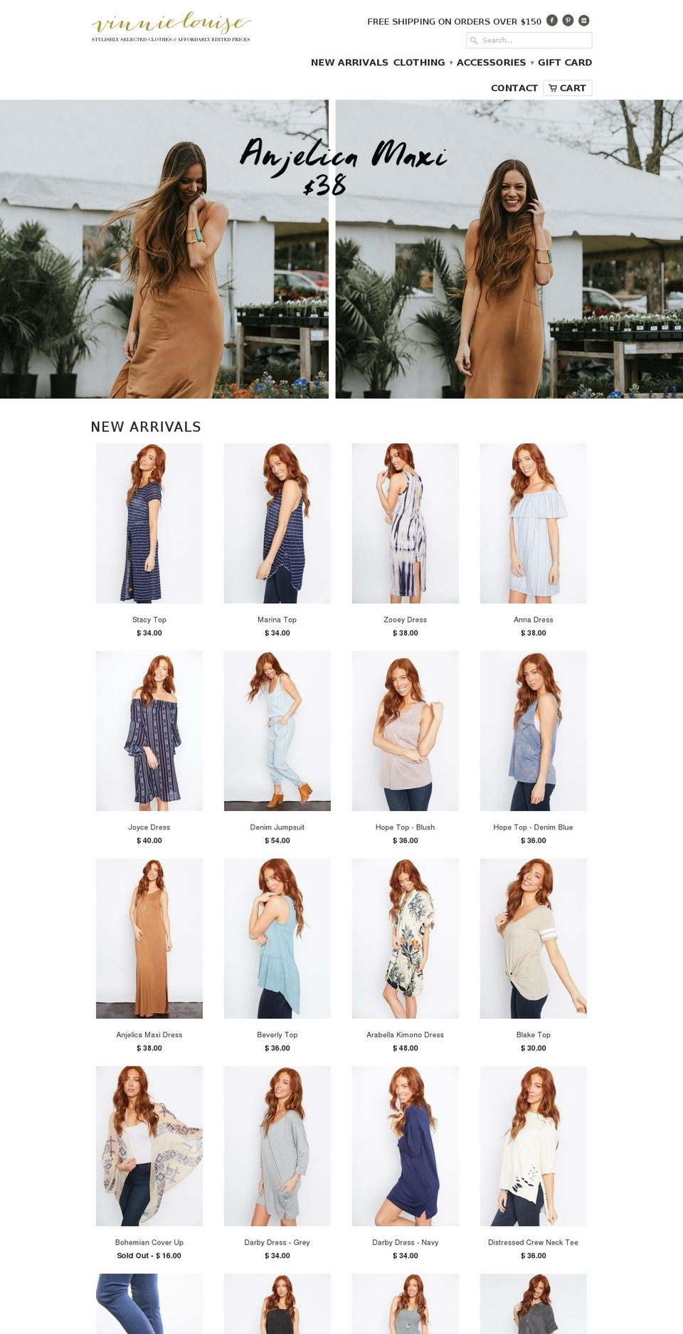 vinnielouise.com shopify website screenshot