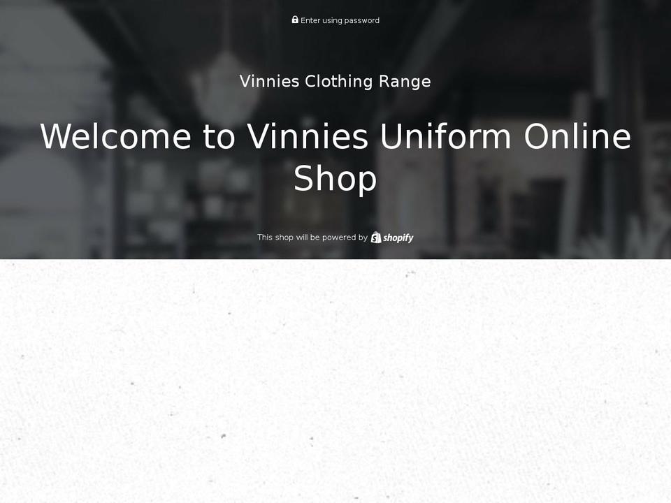 vinniesuniform.com — Shopify storefront screenshot