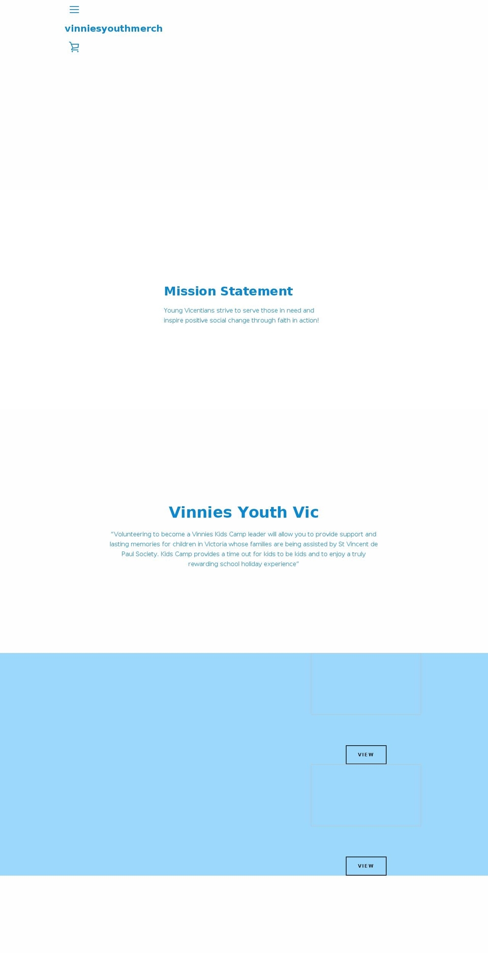vinniesyouthmerch.com — Shopify storefront screenshot