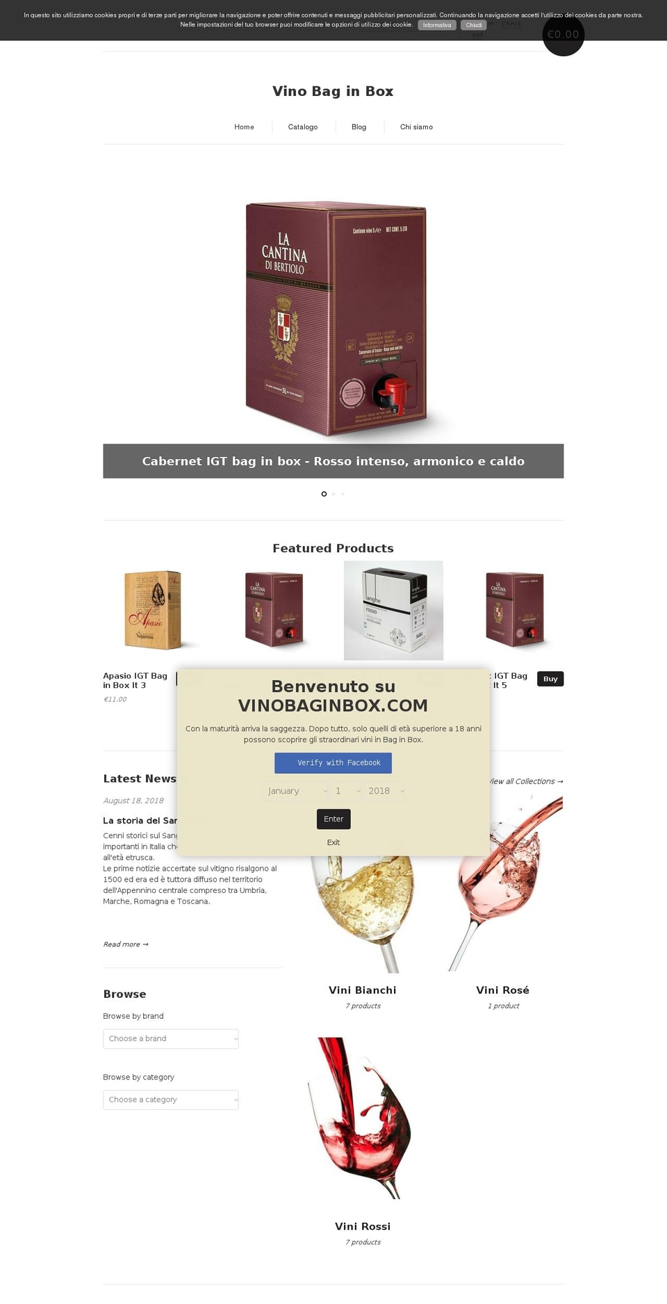 vinobaginbox.com shopify website screenshot