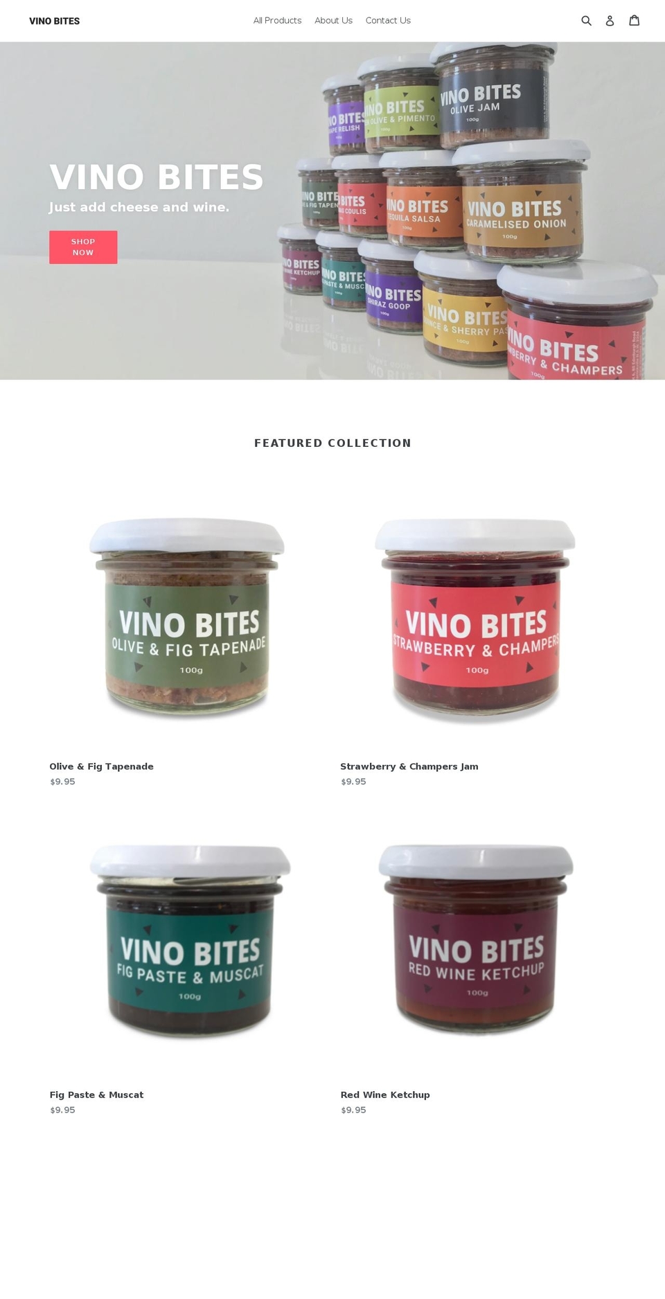 vinobites.com — Shopify storefront screenshot