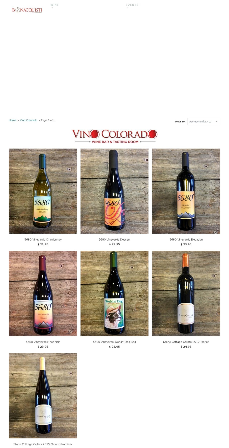 vinocolorado.com shopify website screenshot