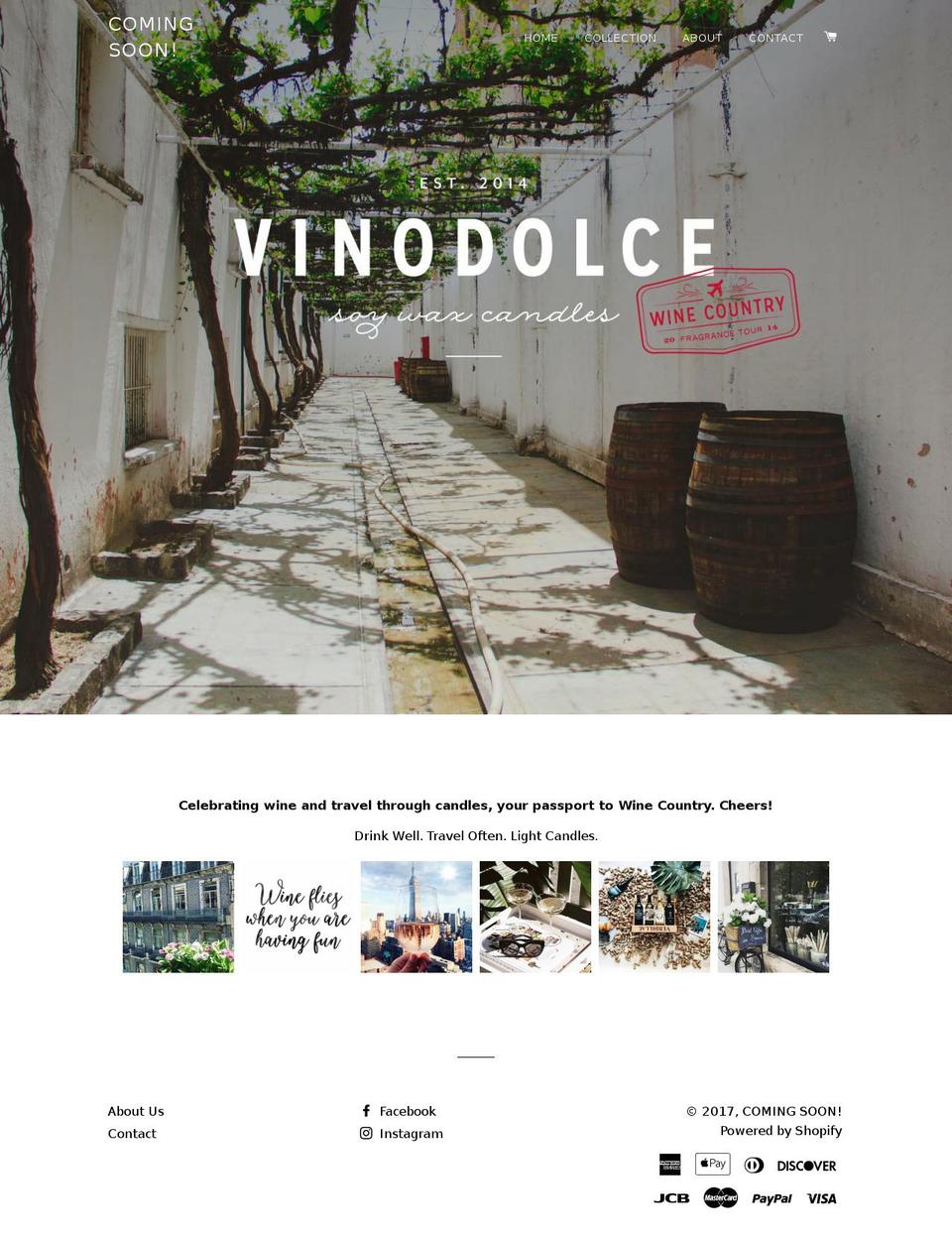vinodolcecandles.com shopify website screenshot
