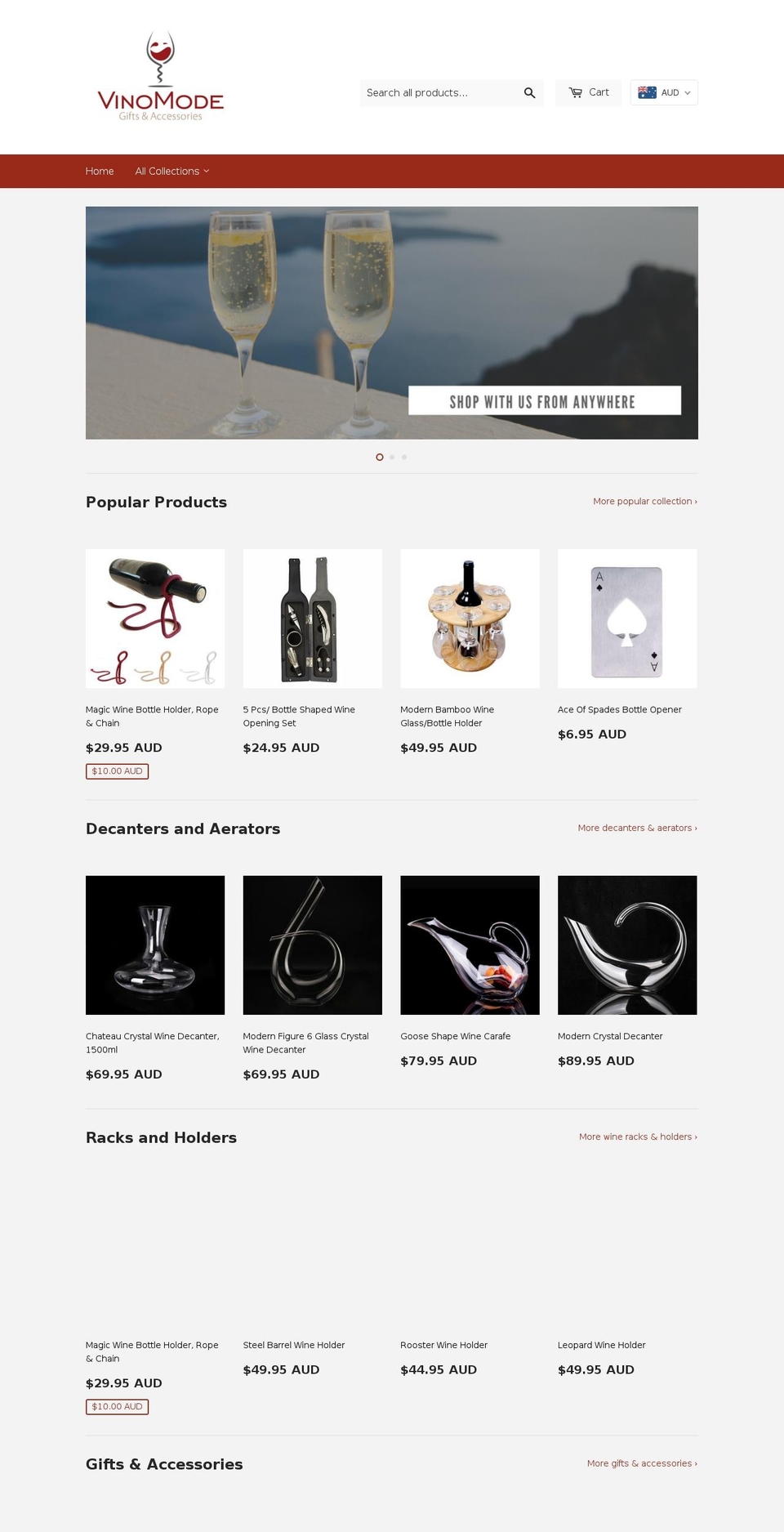 vinomode.com — Shopify storefront screenshot
