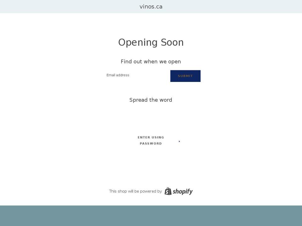 vinos.ca shopify website screenshot