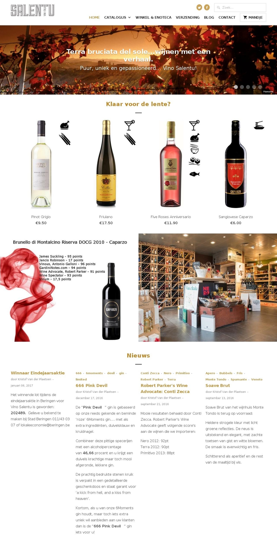 vinosalentu.be shopify website screenshot