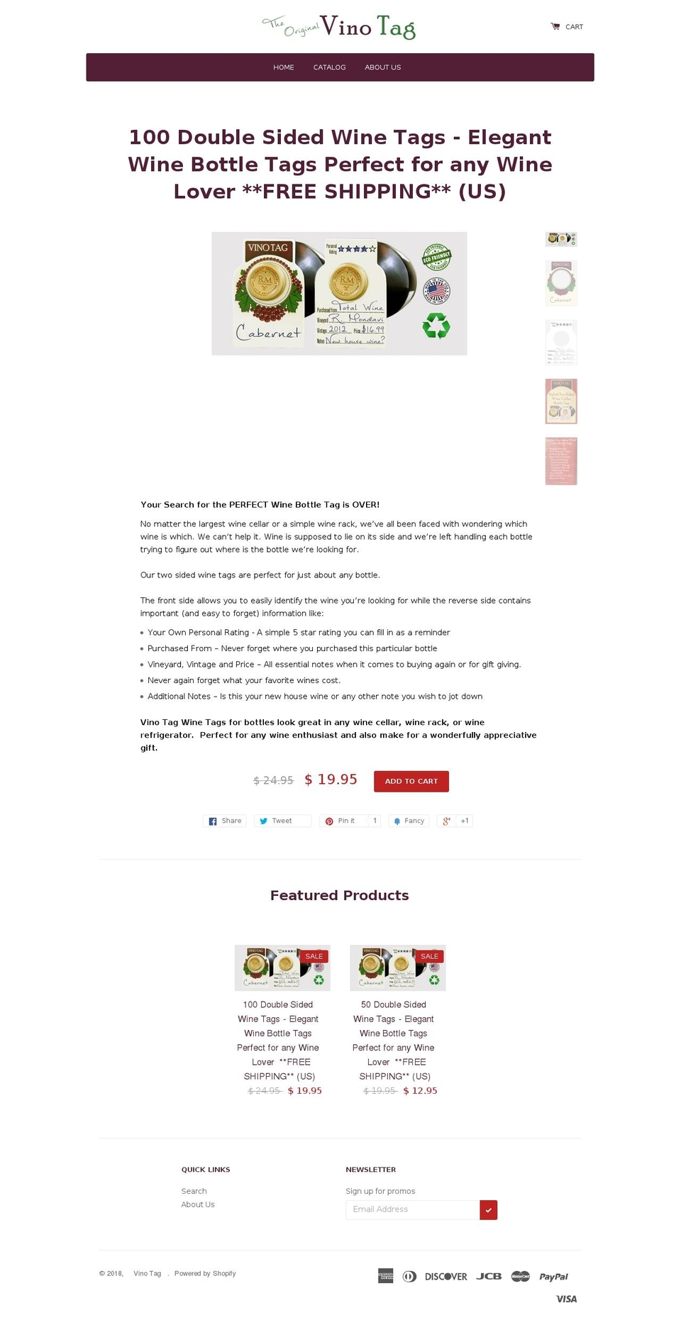 vinotag.org shopify website screenshot