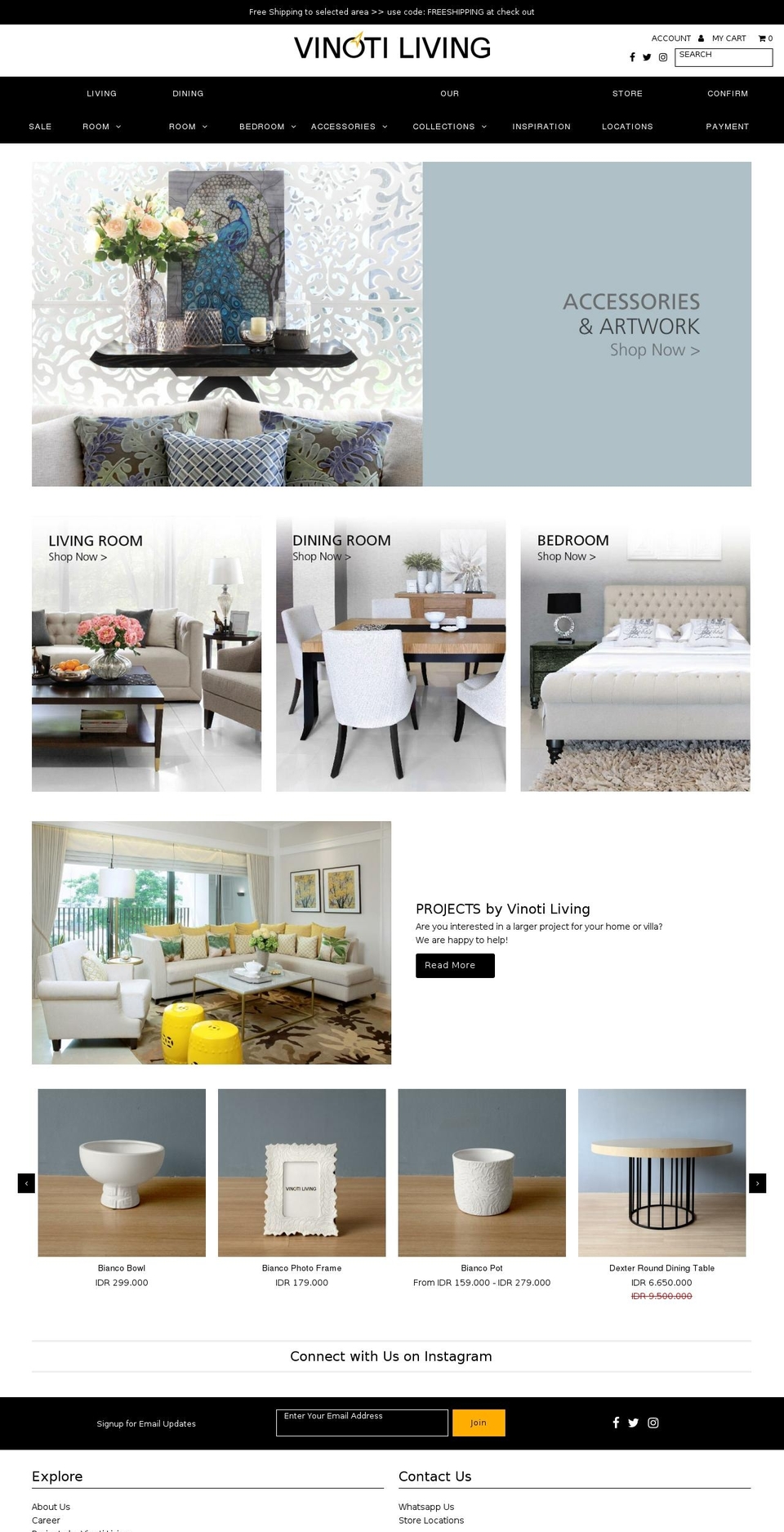 vinotiliving.com shopify website screenshot