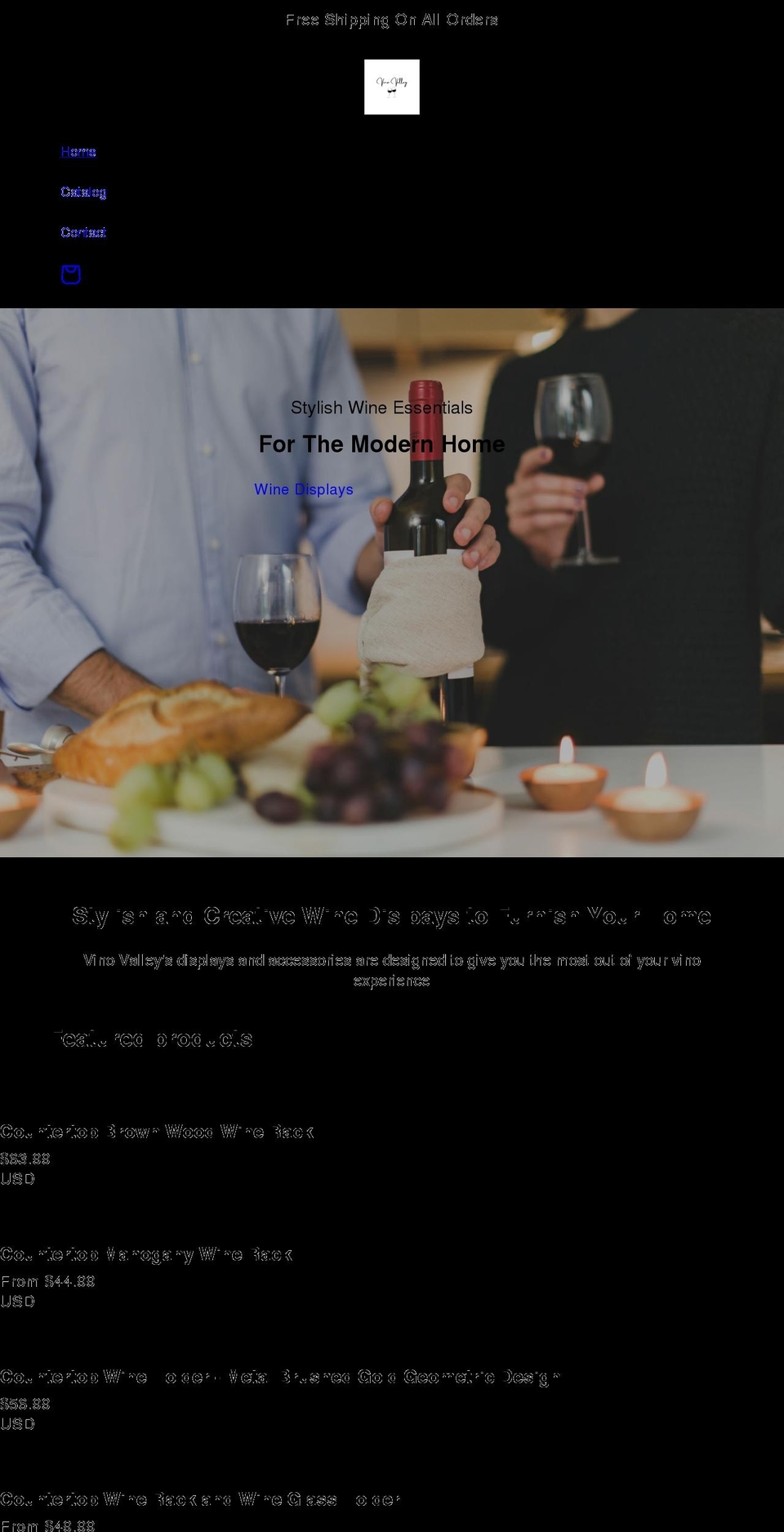 vinovalley.net shopify website screenshot