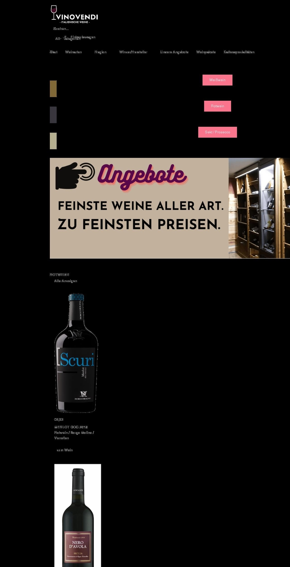 vinovendi.de shopify website screenshot