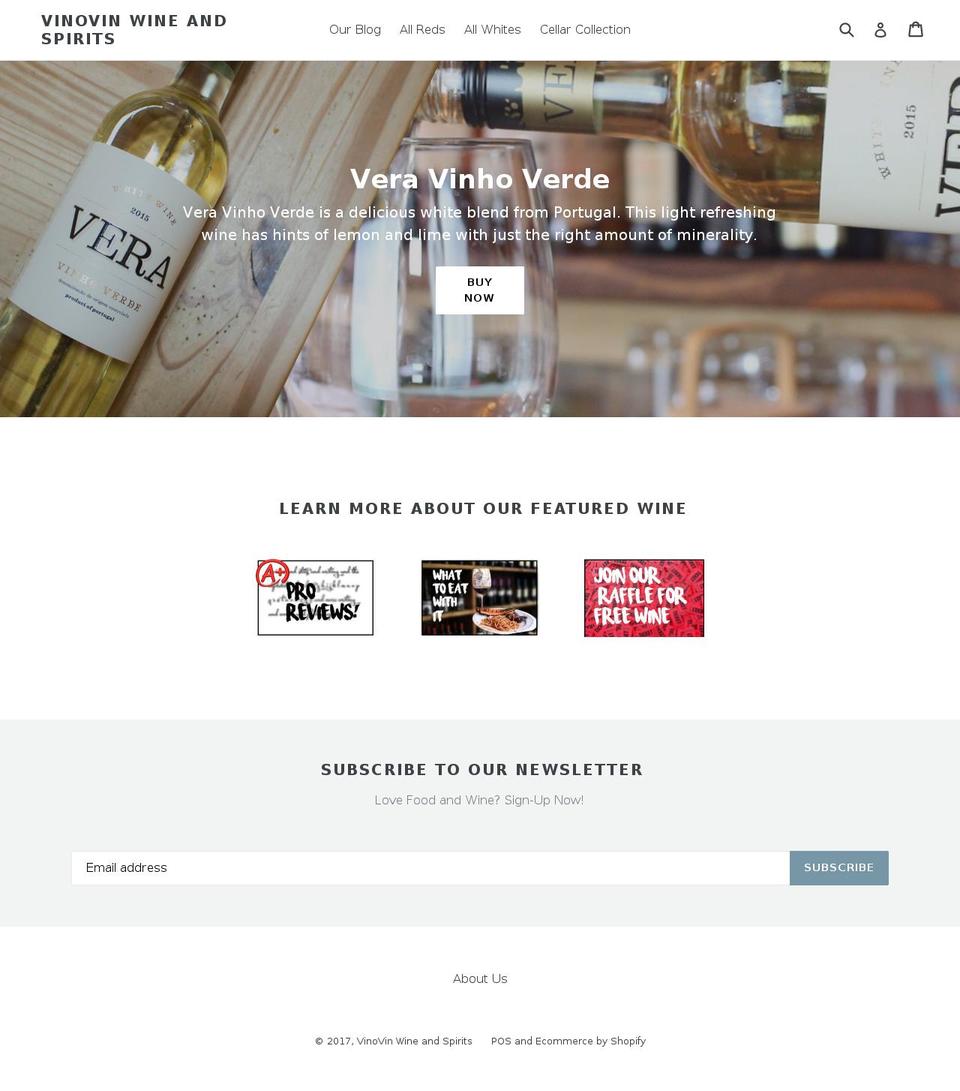 Cascade Shopify theme site example vinovinonline.com