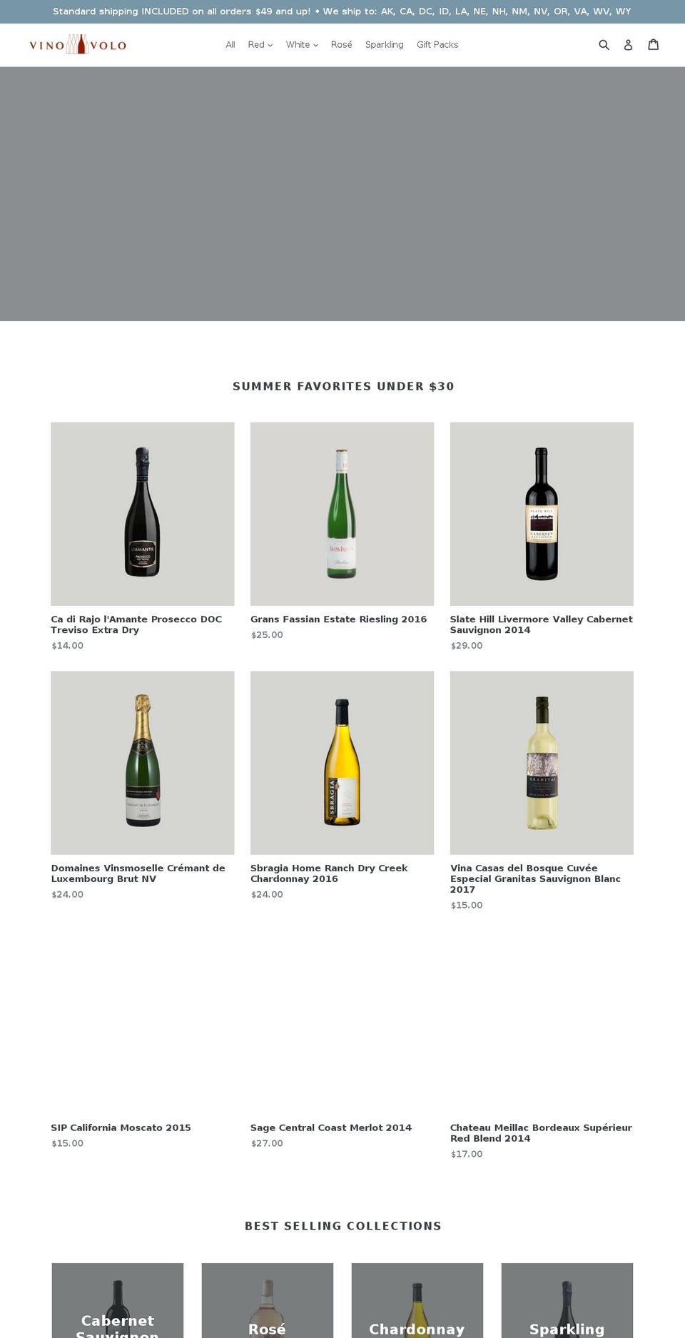 vinovolo.shop shopify website screenshot