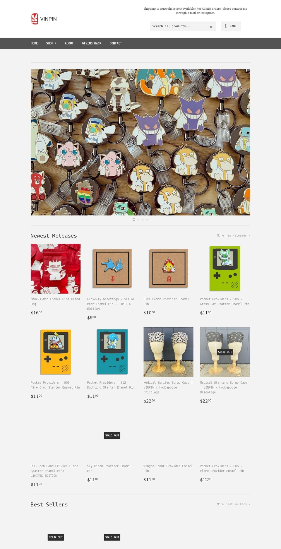 vinpinshop.com shopify website screenshot