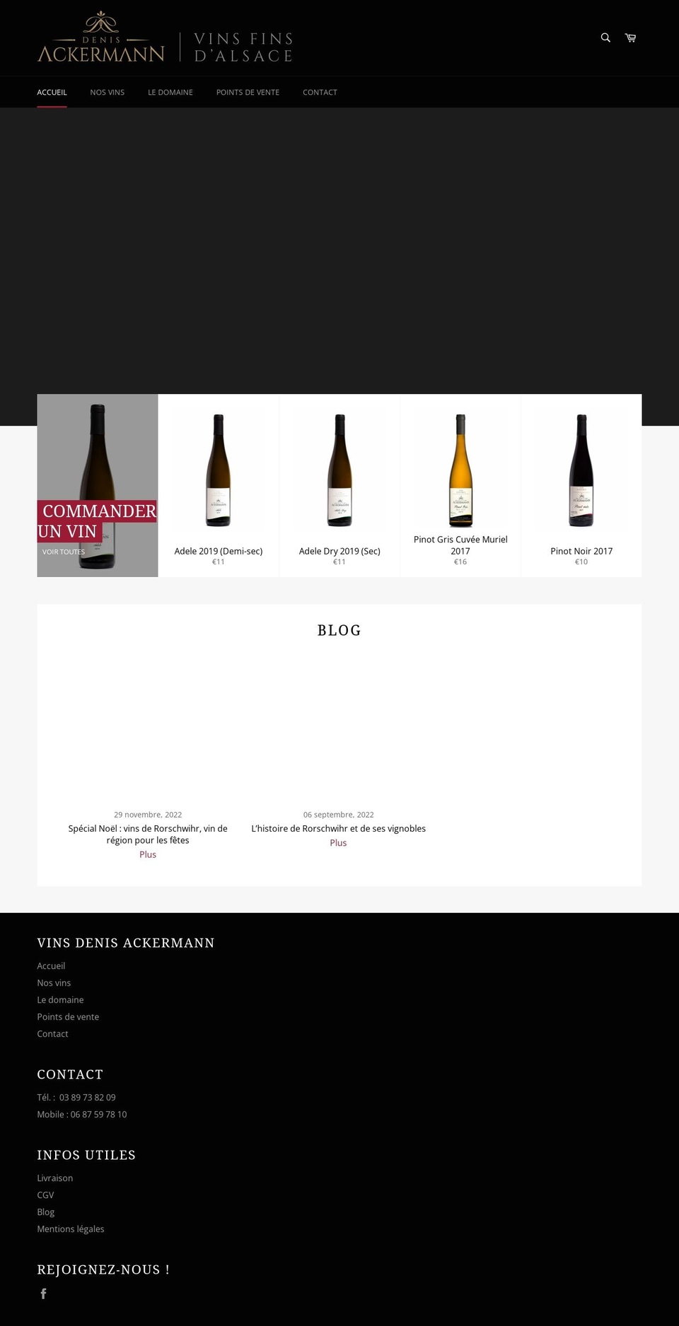 vins-denisackermann.fr shopify website screenshot