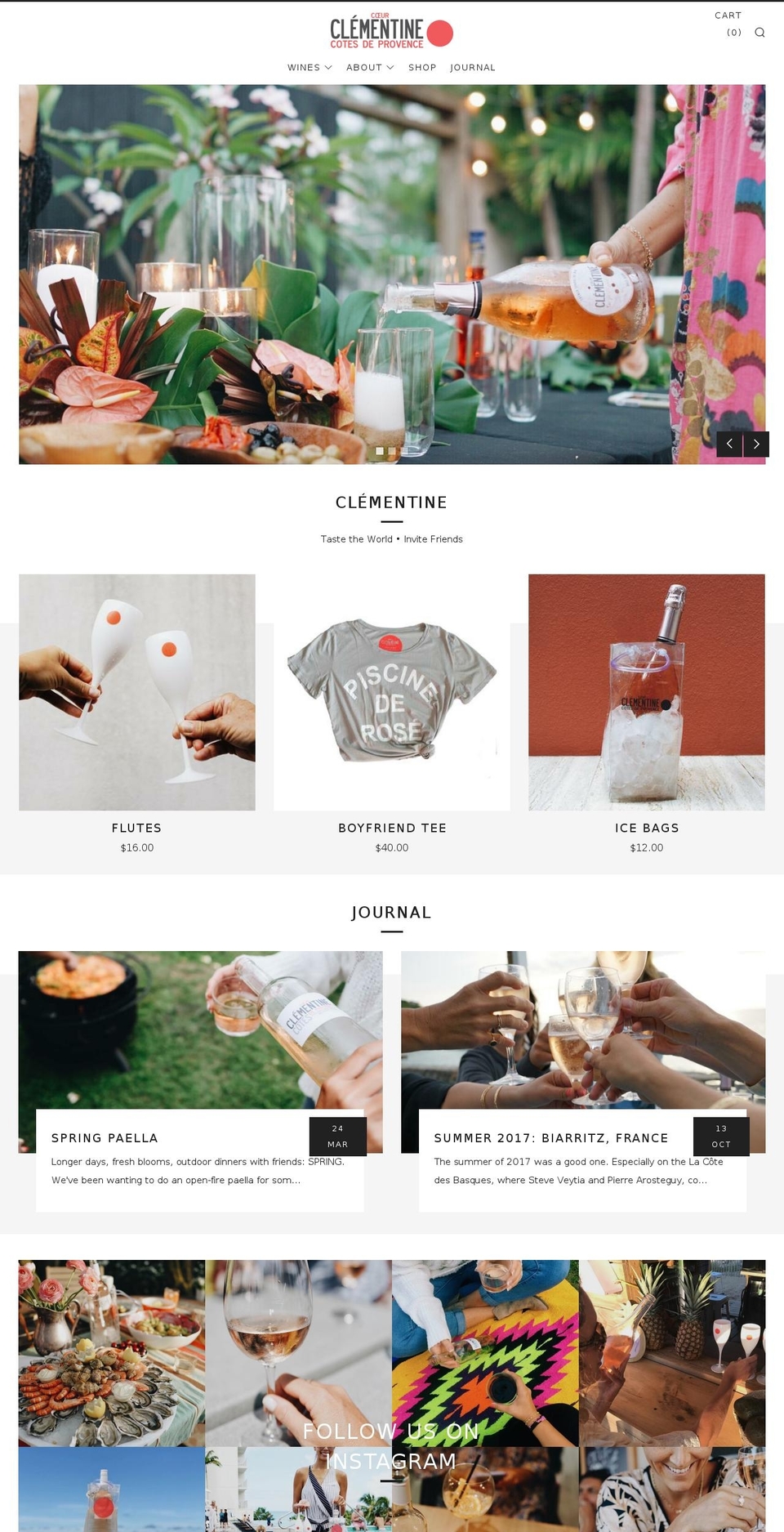 vinsclementine.com — Shopify storefront screenshot