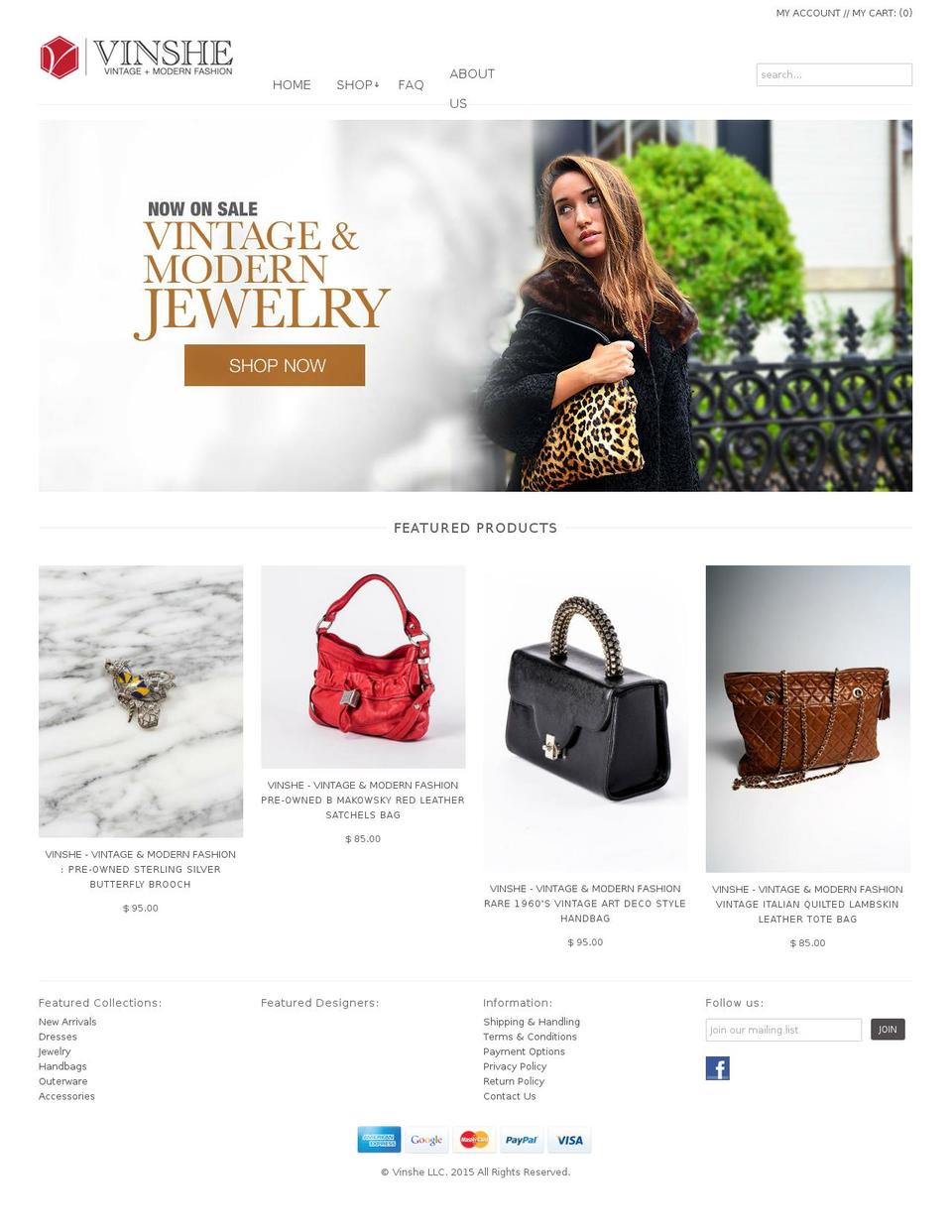 vinshe.com shopify website screenshot