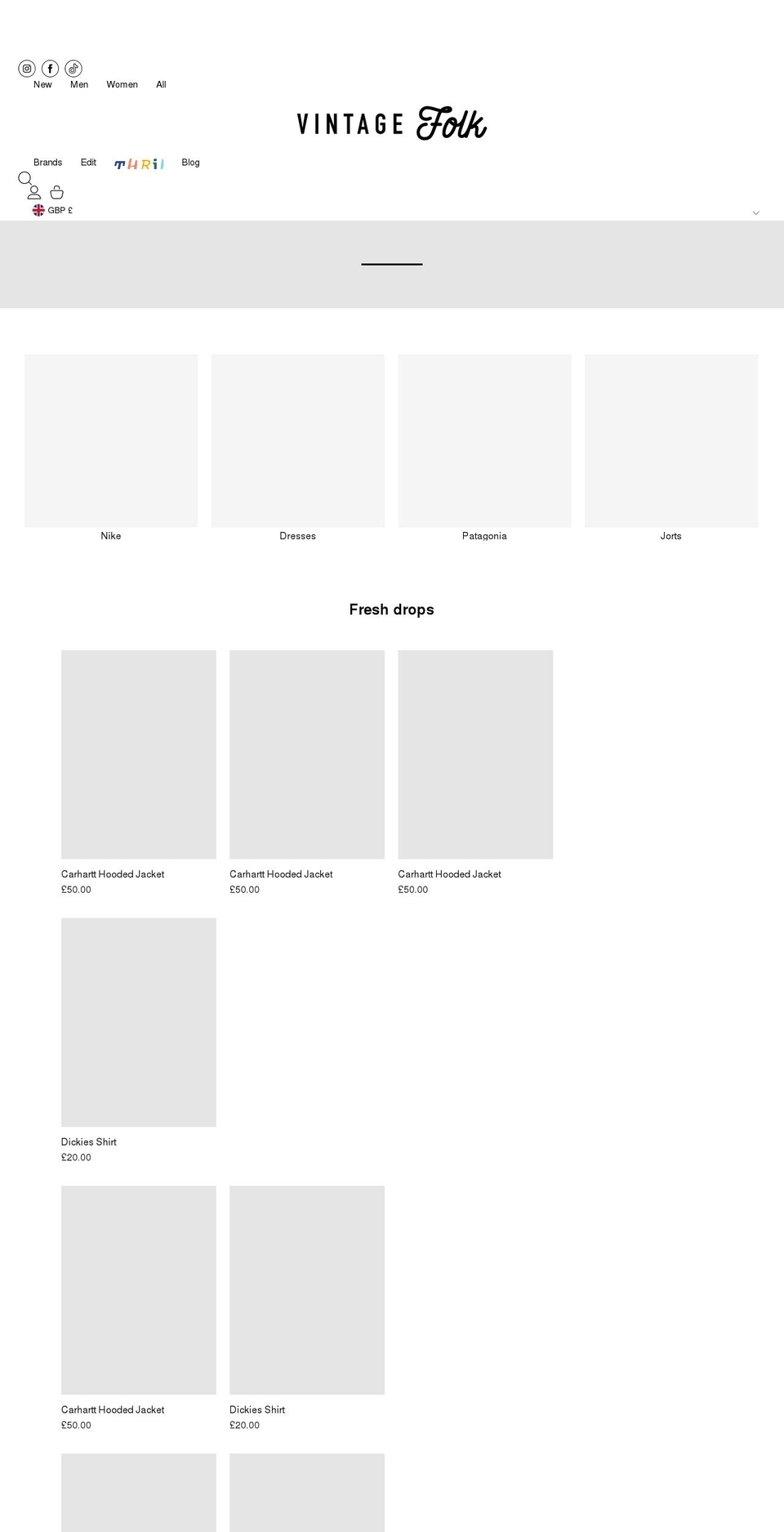 vintage-folk.com shopify website screenshot