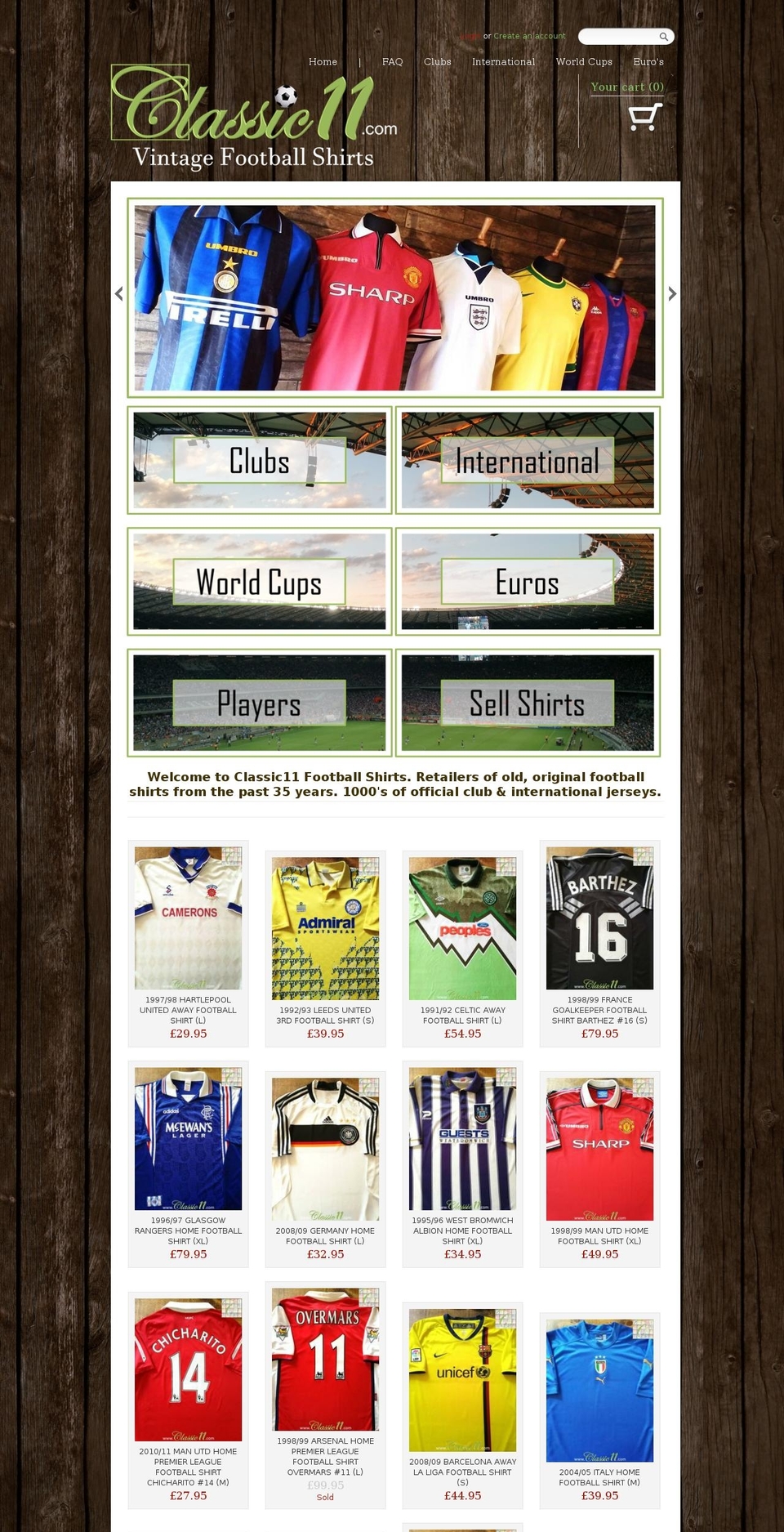 Woodland Shopify theme site example vintage-football-shirts.com