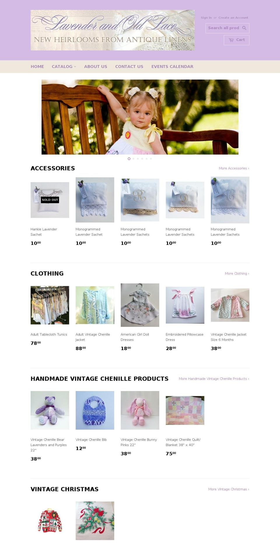 vintage-linen.com shopify website screenshot