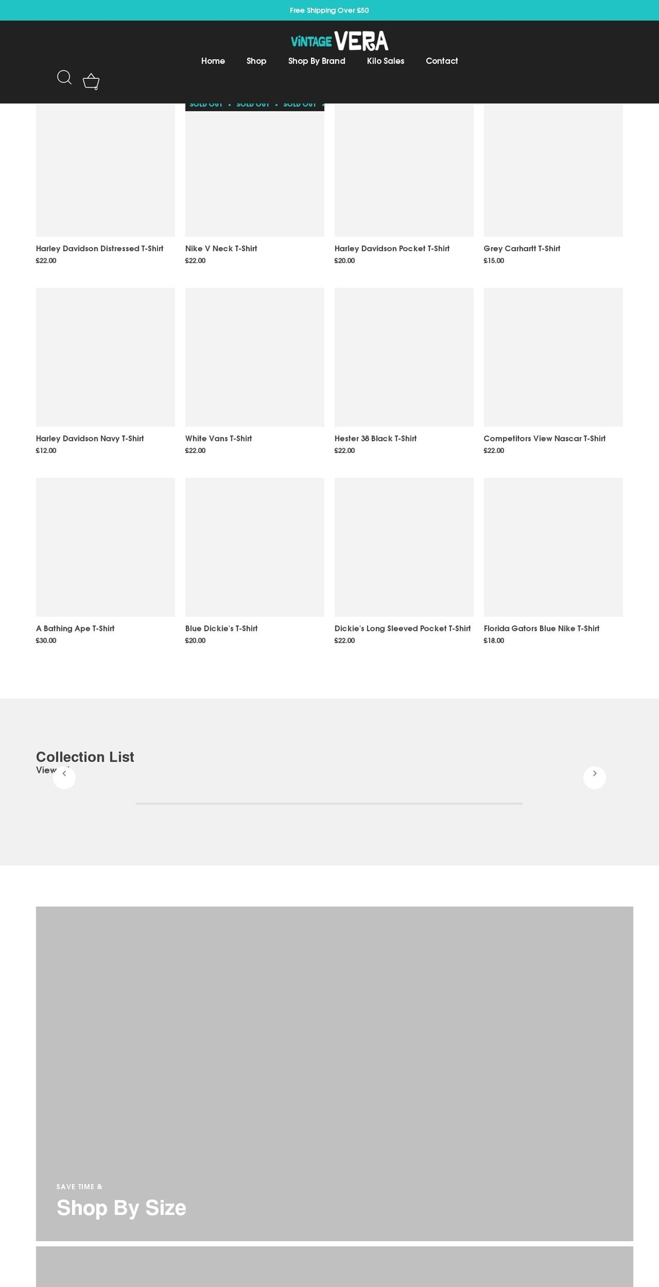vintage-vera.co.uk shopify website screenshot