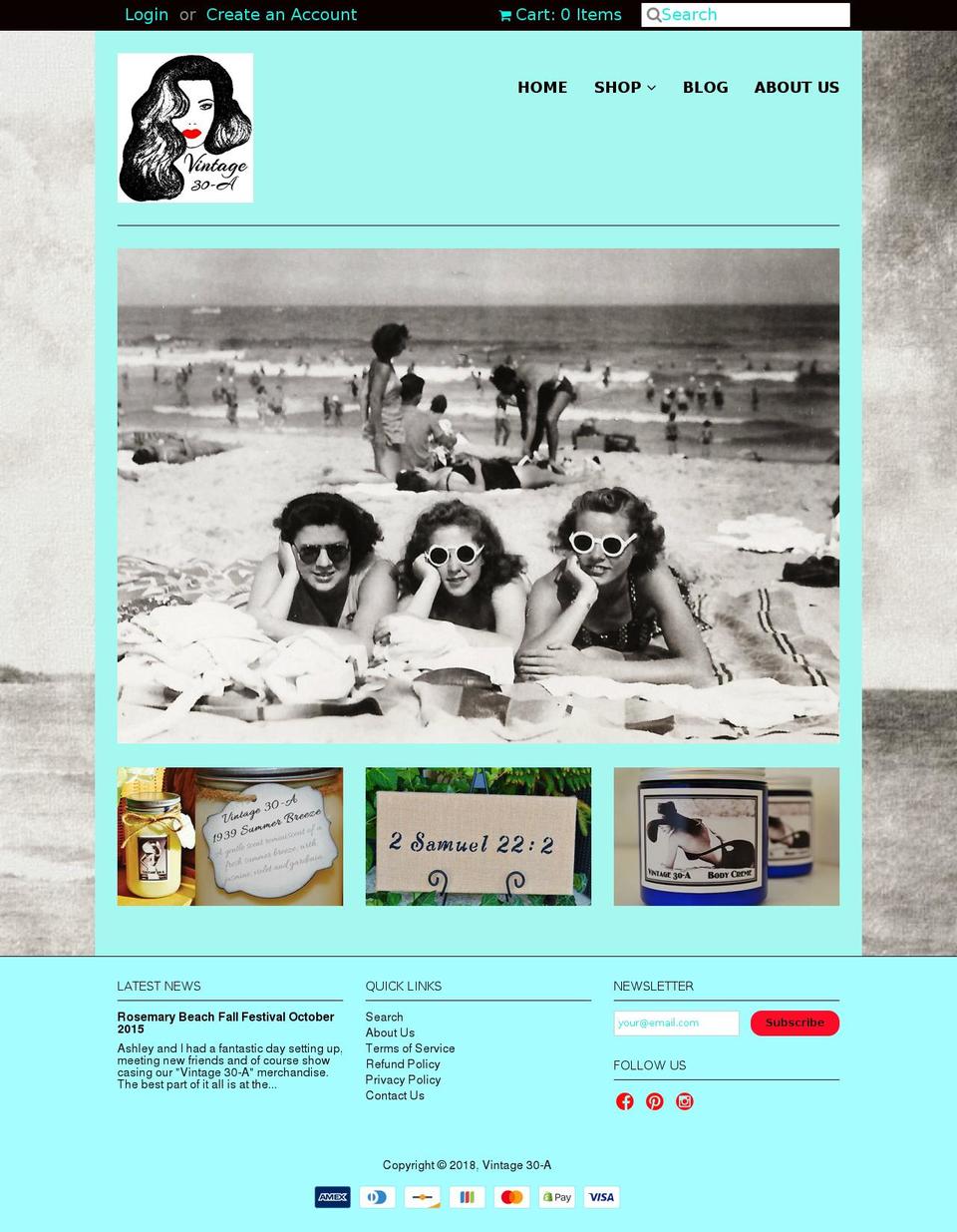 vintage30-a.com — Shopify storefront screenshot