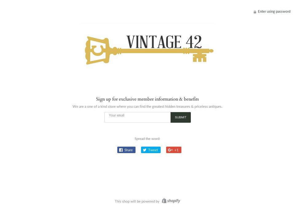 vintage42boutique.com — Shopify storefront screenshot