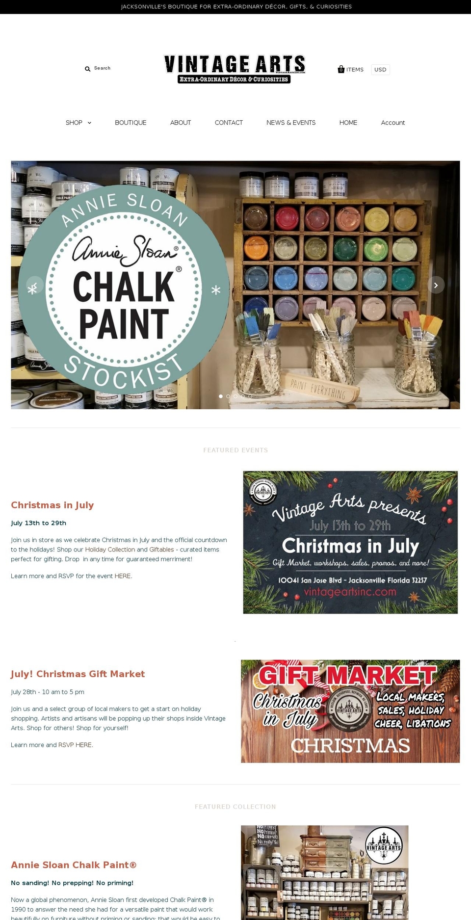 vintageartsinc.com — Shopify storefront screenshot