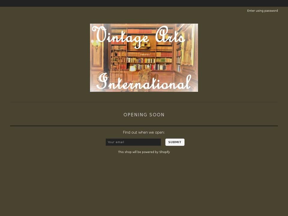 vintageartsinternational.com — Shopify storefront screenshot