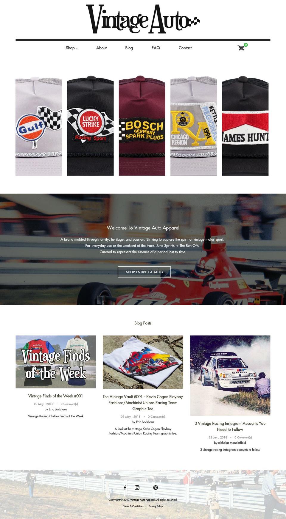 vintageautoapparel.com shopify website screenshot