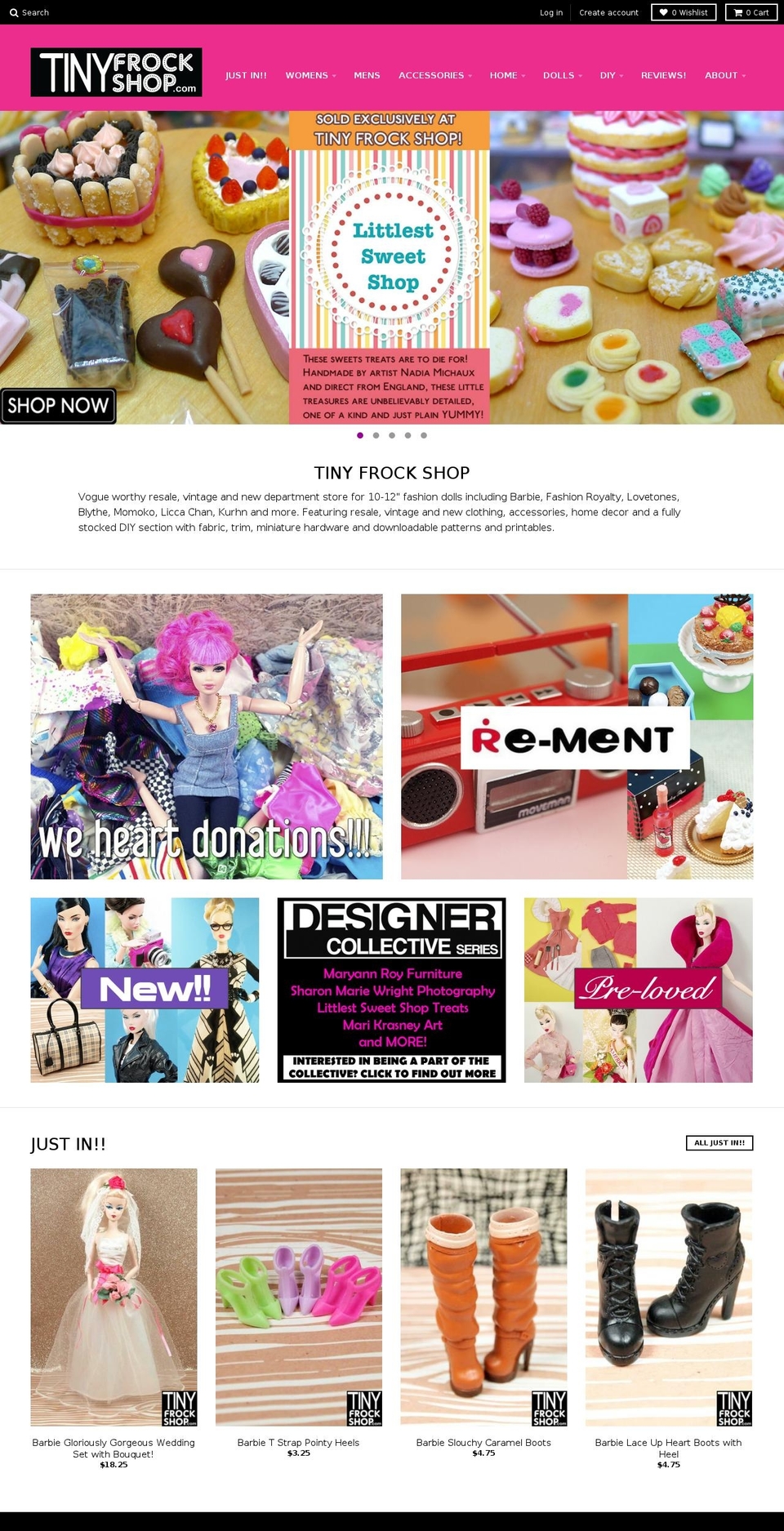 vintagebarbieclothes.com shopify website screenshot