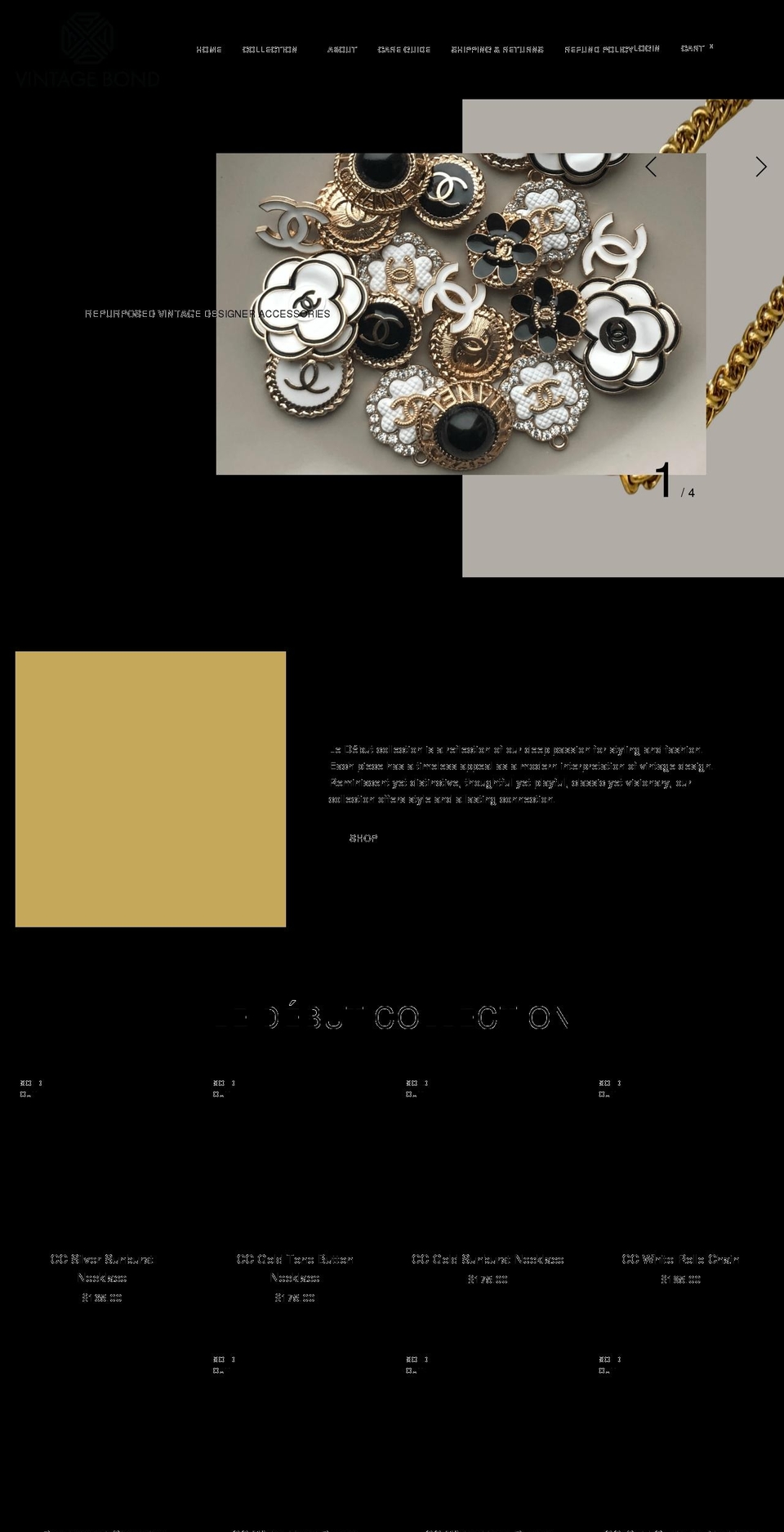 vintagebondnyc.com shopify website screenshot