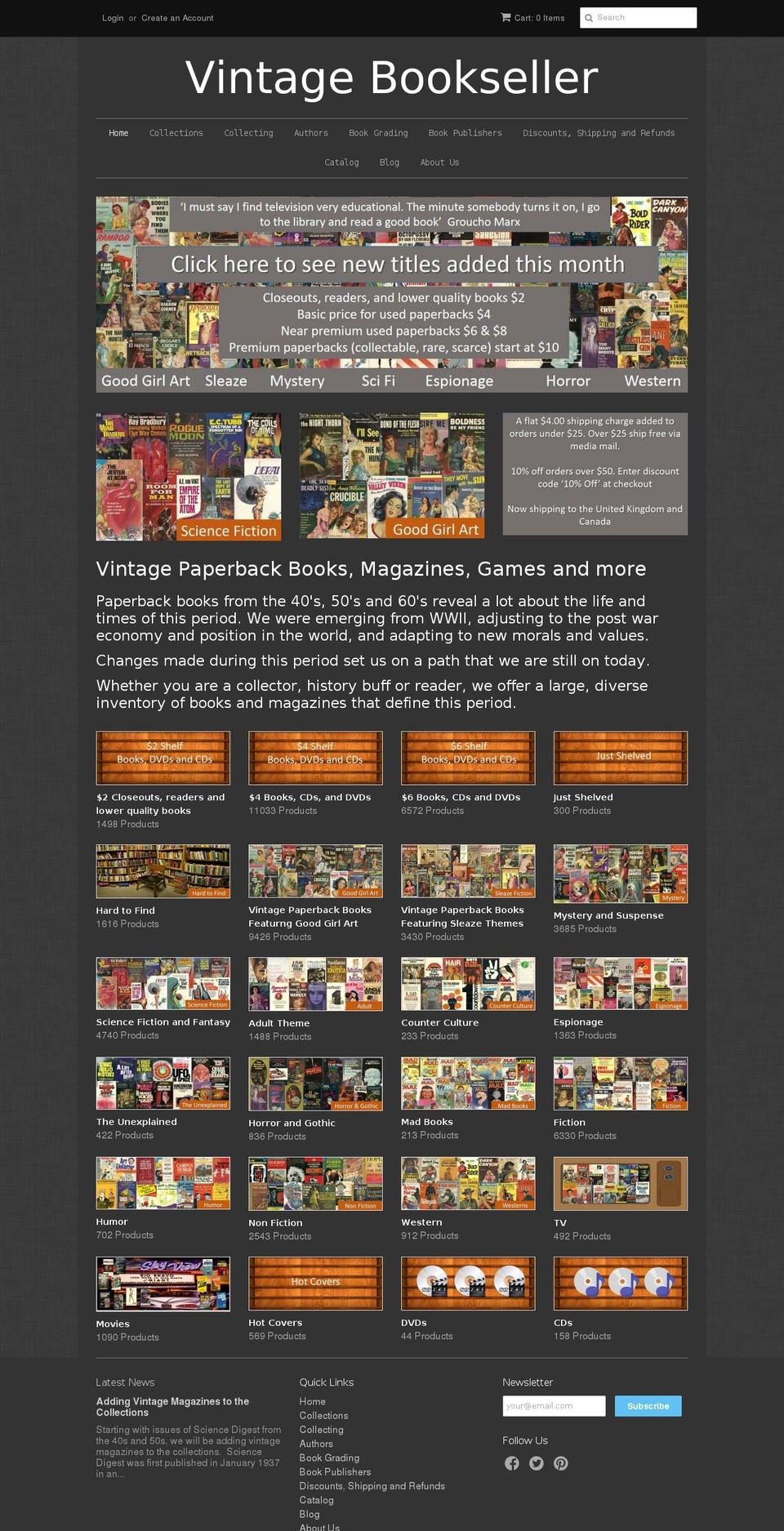 vintagebookseller.com — Shopify storefront screenshot