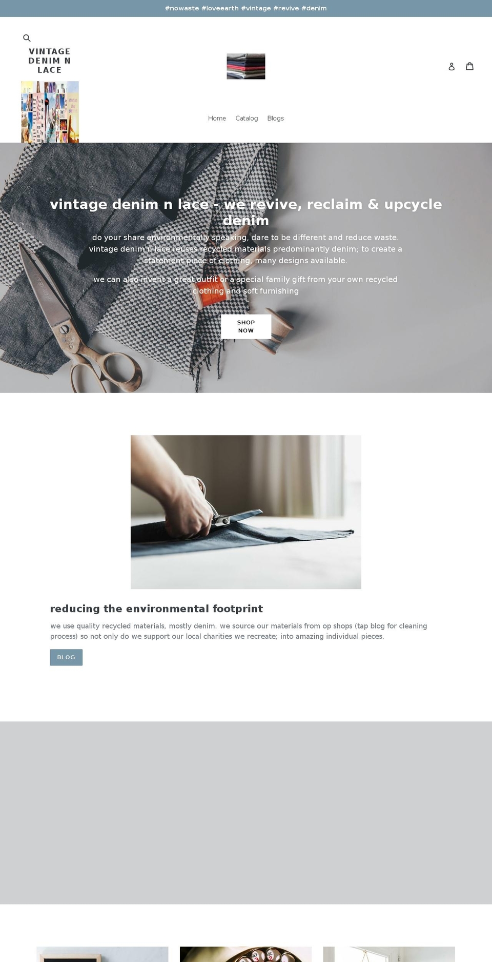 vintagedenimnlace.com — Shopify storefront screenshot