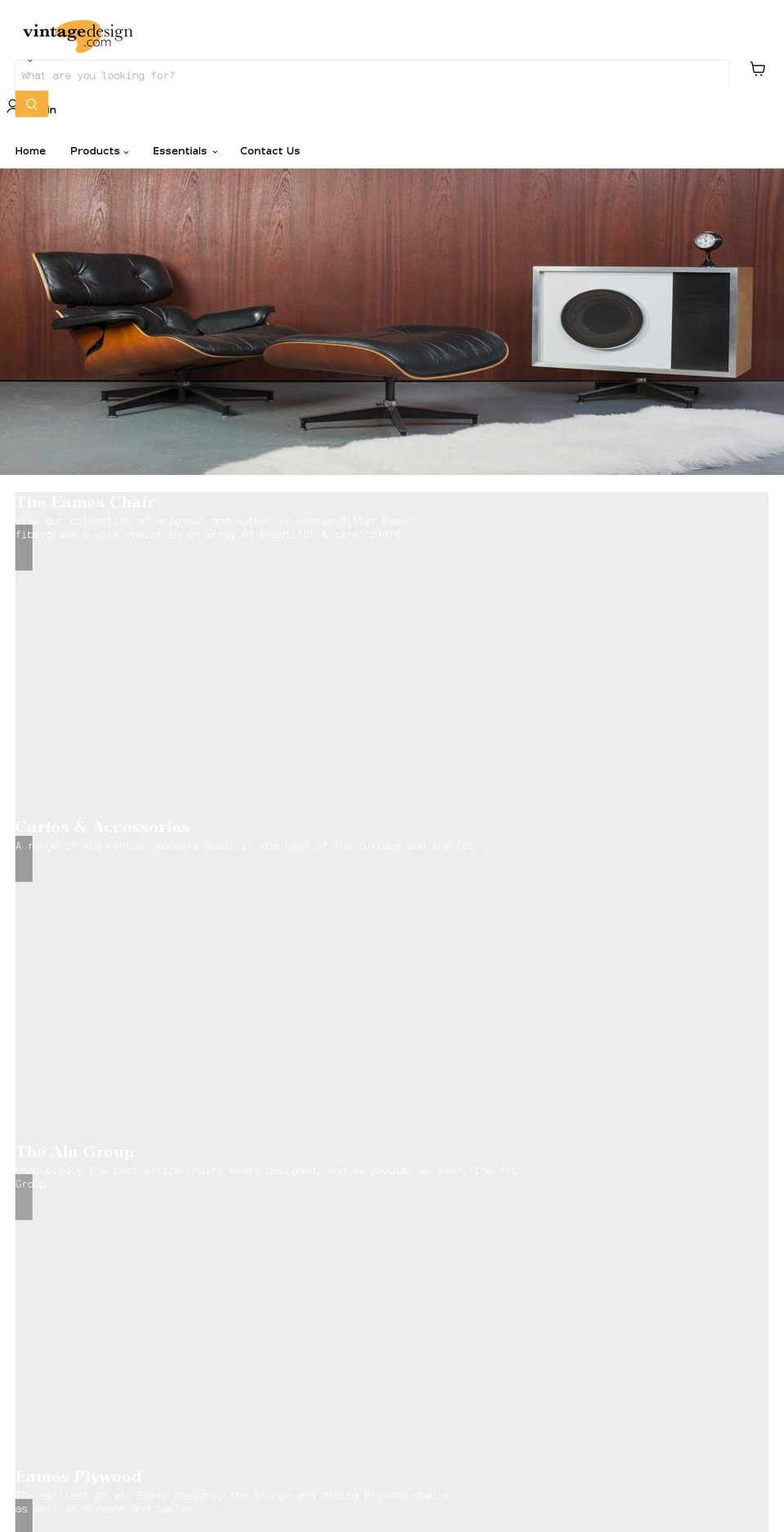 vintagedesign.com shopify website screenshot