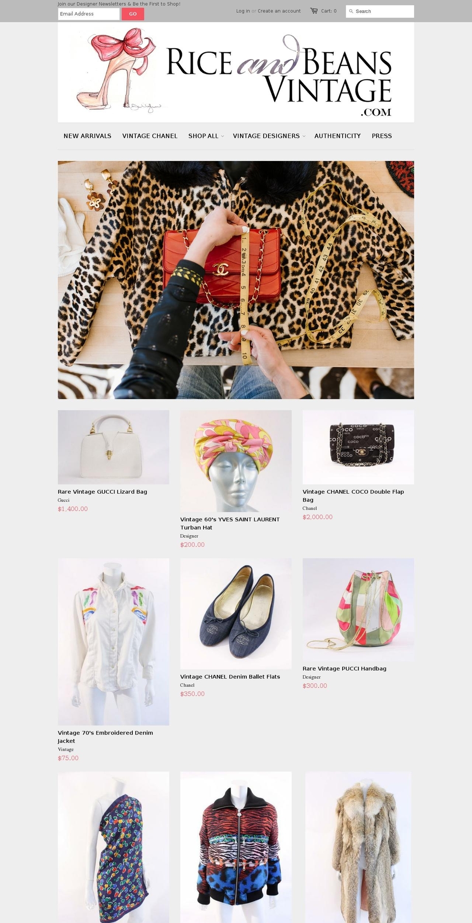 vintagedesignershop.com shopify website screenshot