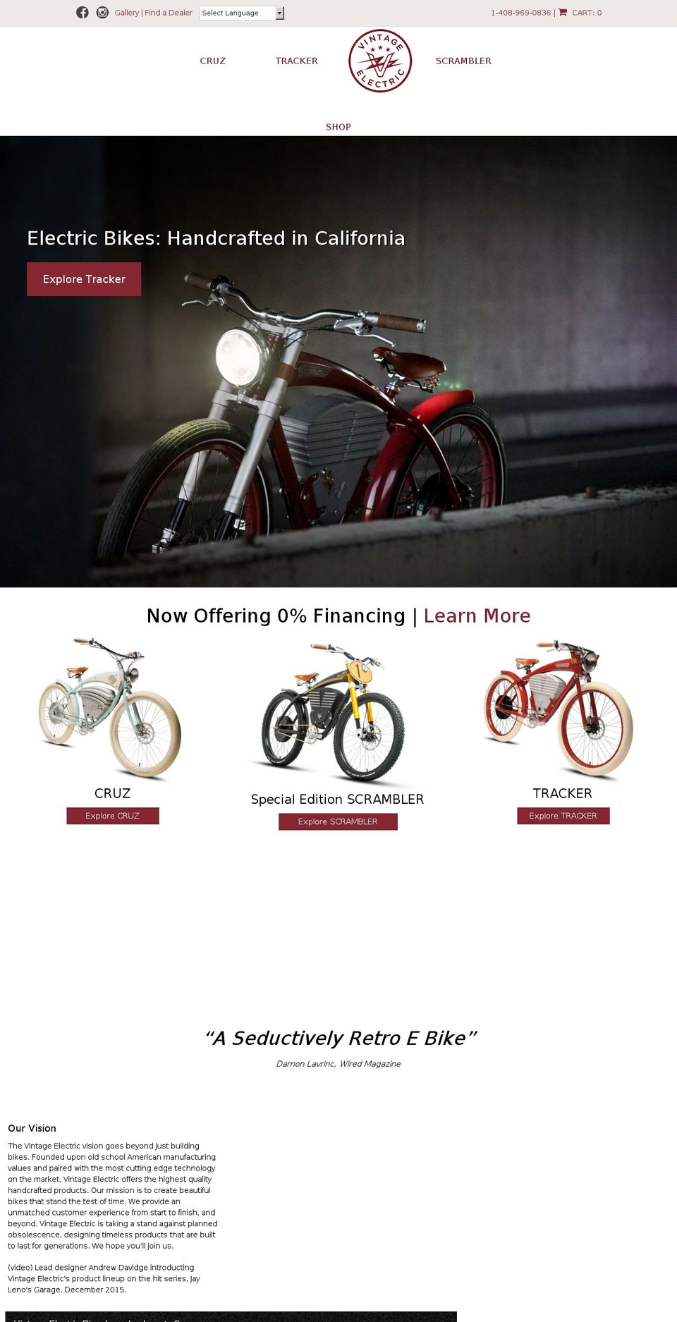 vintageelectric.bike shopify website screenshot