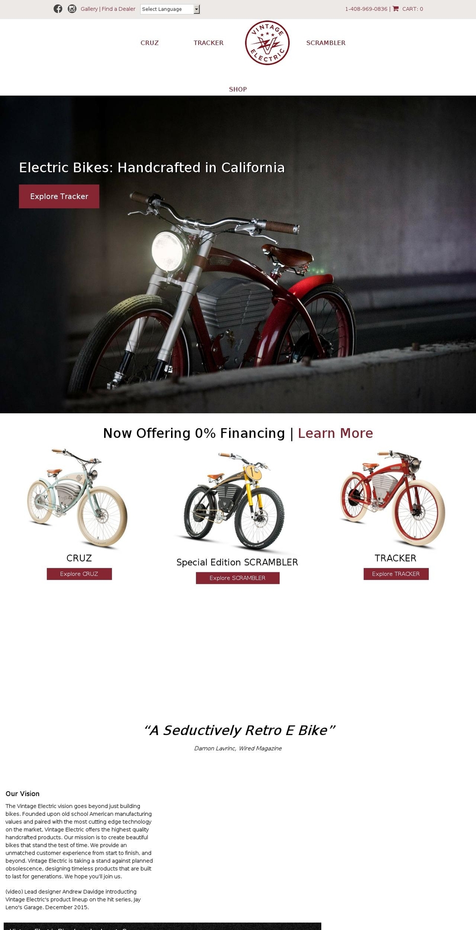 vintageelectricbikes.com shopify website screenshot