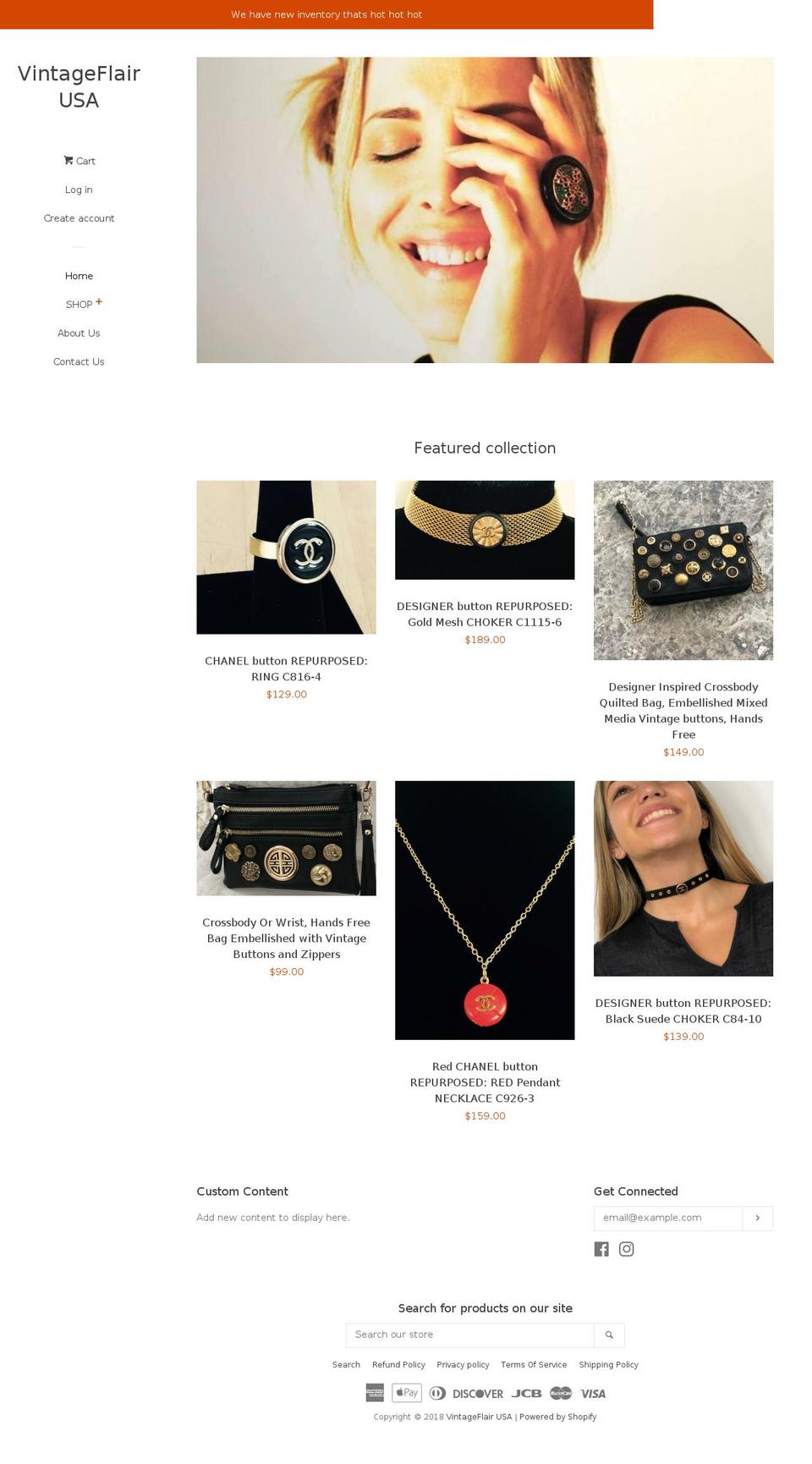 vintageflairusa.com shopify website screenshot